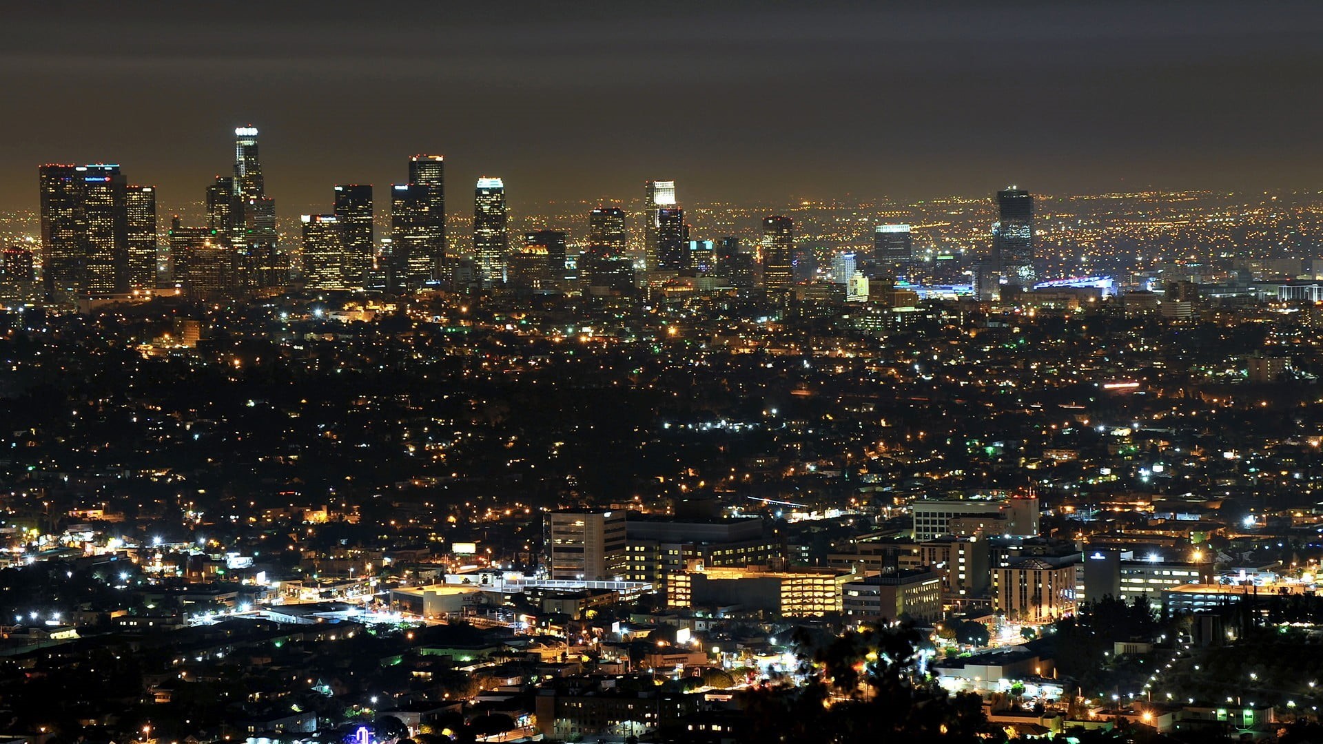 outdoors, residential district, night, photo, built structure, buildings, modern, office building exterior, high, illuminated, 1080P, nature, urban skyline, HD Wallpaper