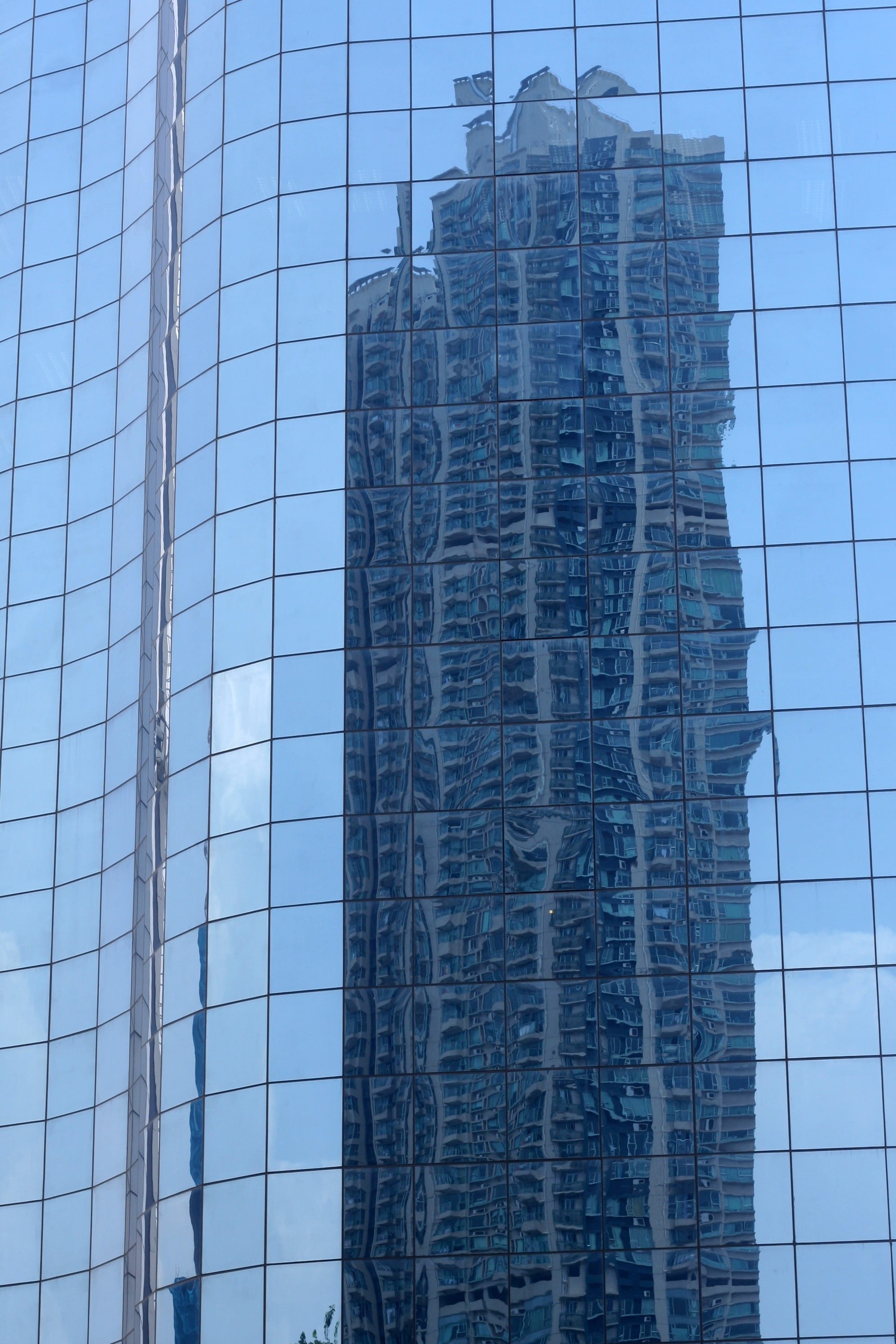 pattern, 2K, built structure, holiday, highrise, sky, office, skyscraper, travel destinations, reflection, financial district, mirror, china, glass, modern, Phone HD Wallpaper