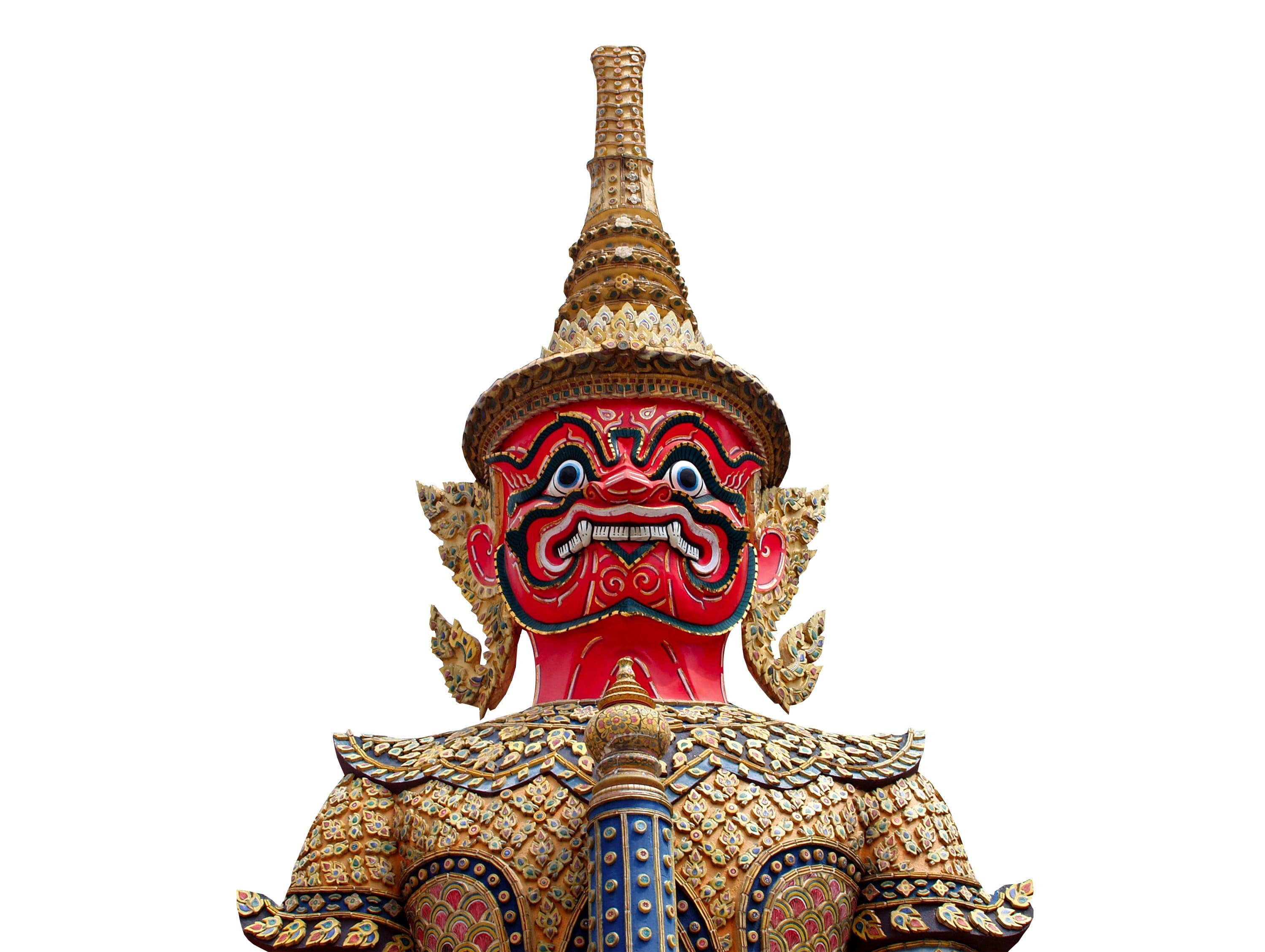 no people, terrible, belief, spirituality, demonic, thai, keo, building, demon, royalty, demon - fictional character, colorful, oriental, king, Background, HD Wallpaper