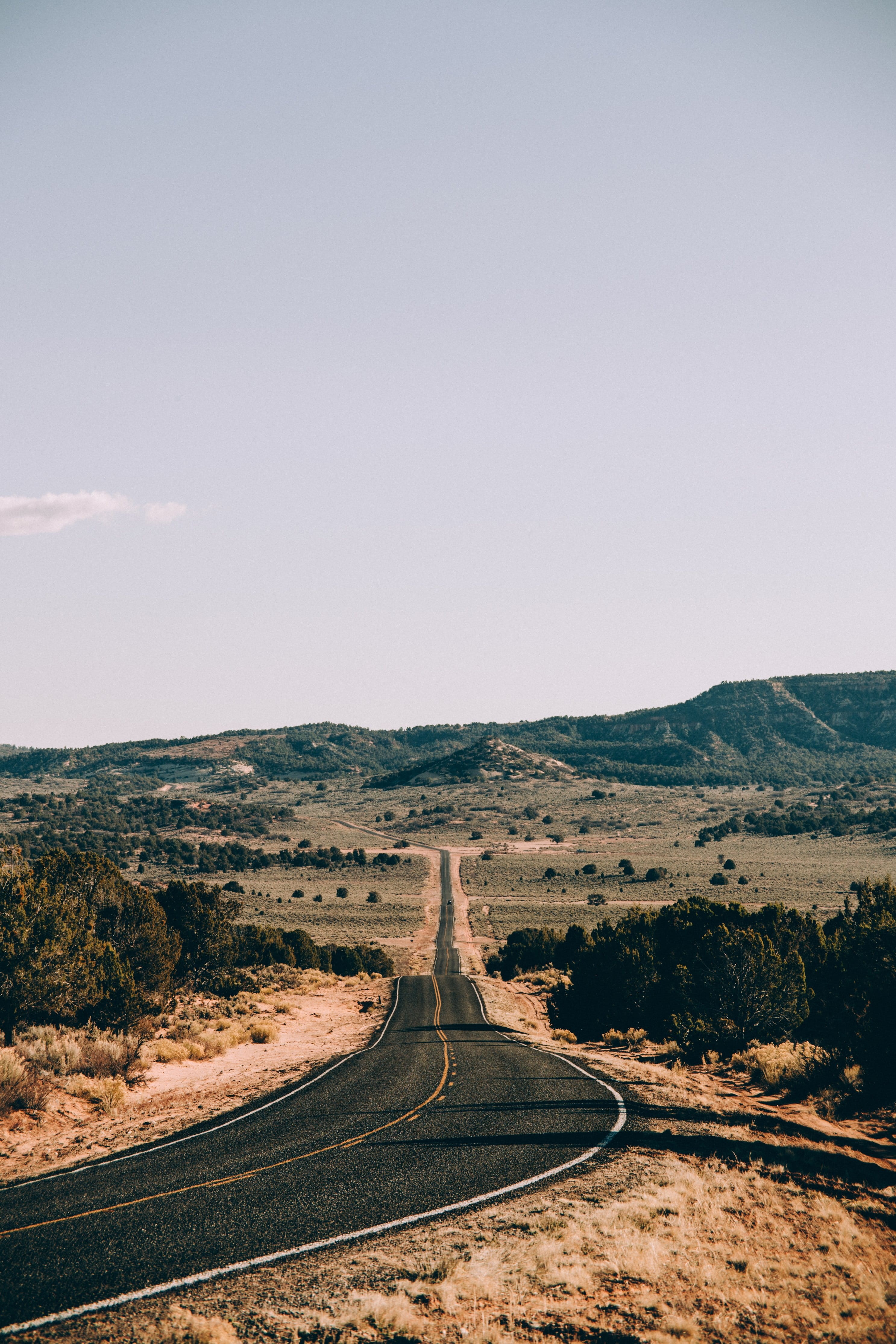 Earth, Highway, Nature and Landscapes, long, Road, Trip, day, Roadtrip, nature, non-urban scene, Travel, outdoors, Desert, Transportation, tranquility, Phone HD Wallpaper