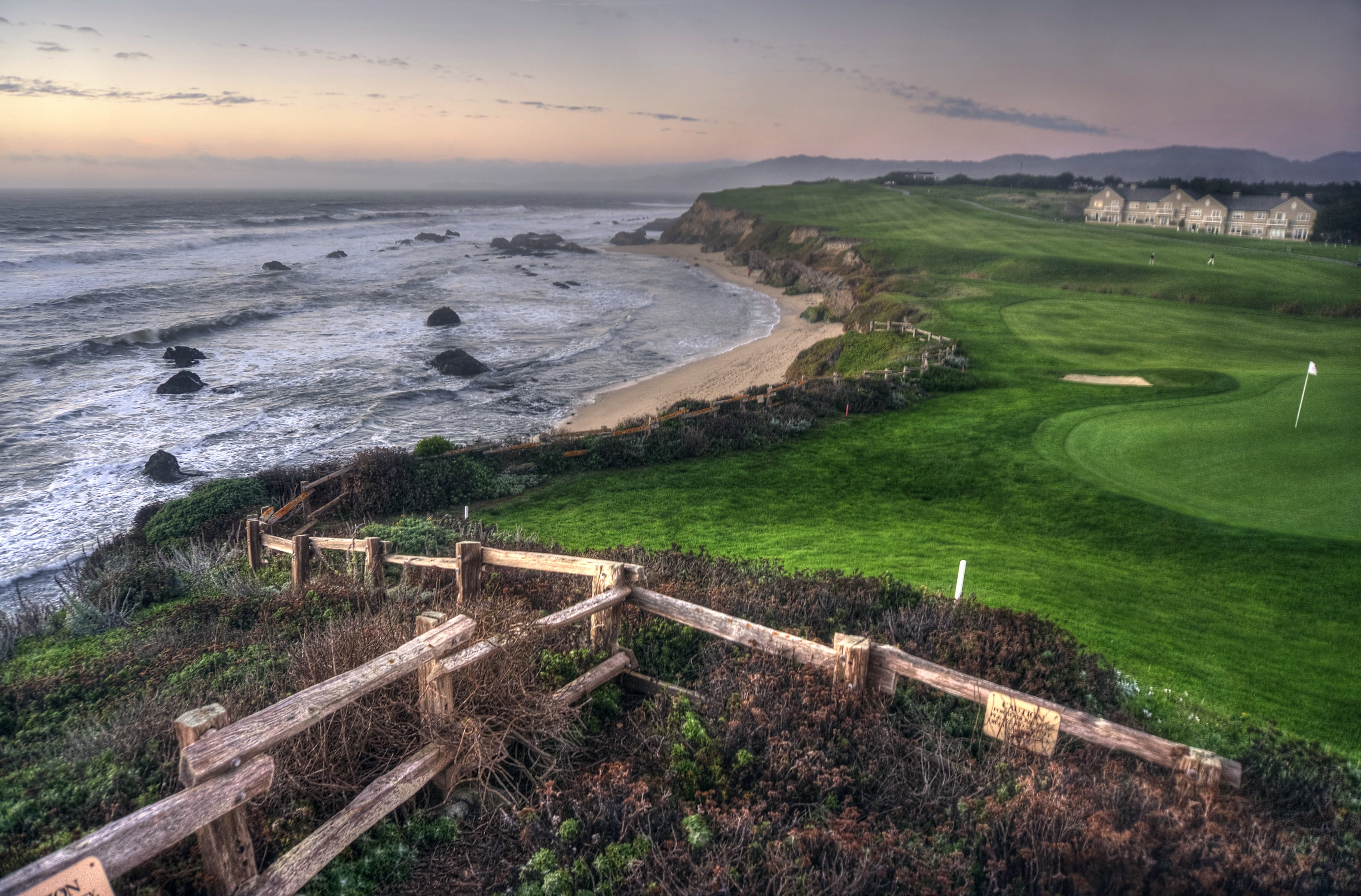 cloudy, body, nature, Quality, sea, coastline, sea  shore, day, Half Moon Bay  California, fence, RAW, landscape, clouds, serene, beach, NEX-6, sunset, HD Wallpaper