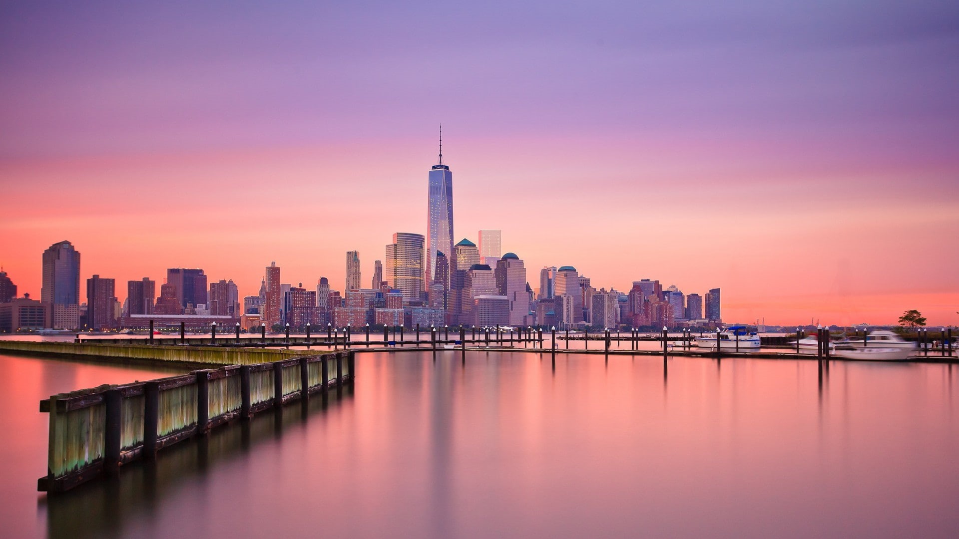 New York City, reflection, One World Trade Center, 1080P, HD Wallpaper