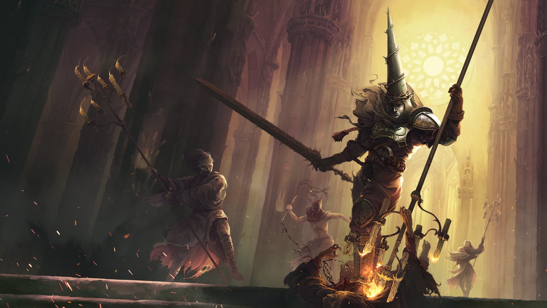 video games, artwork, concept art, Penitent One, Blasphemous, 1080P, Mea Culpa, HD Wallpaper