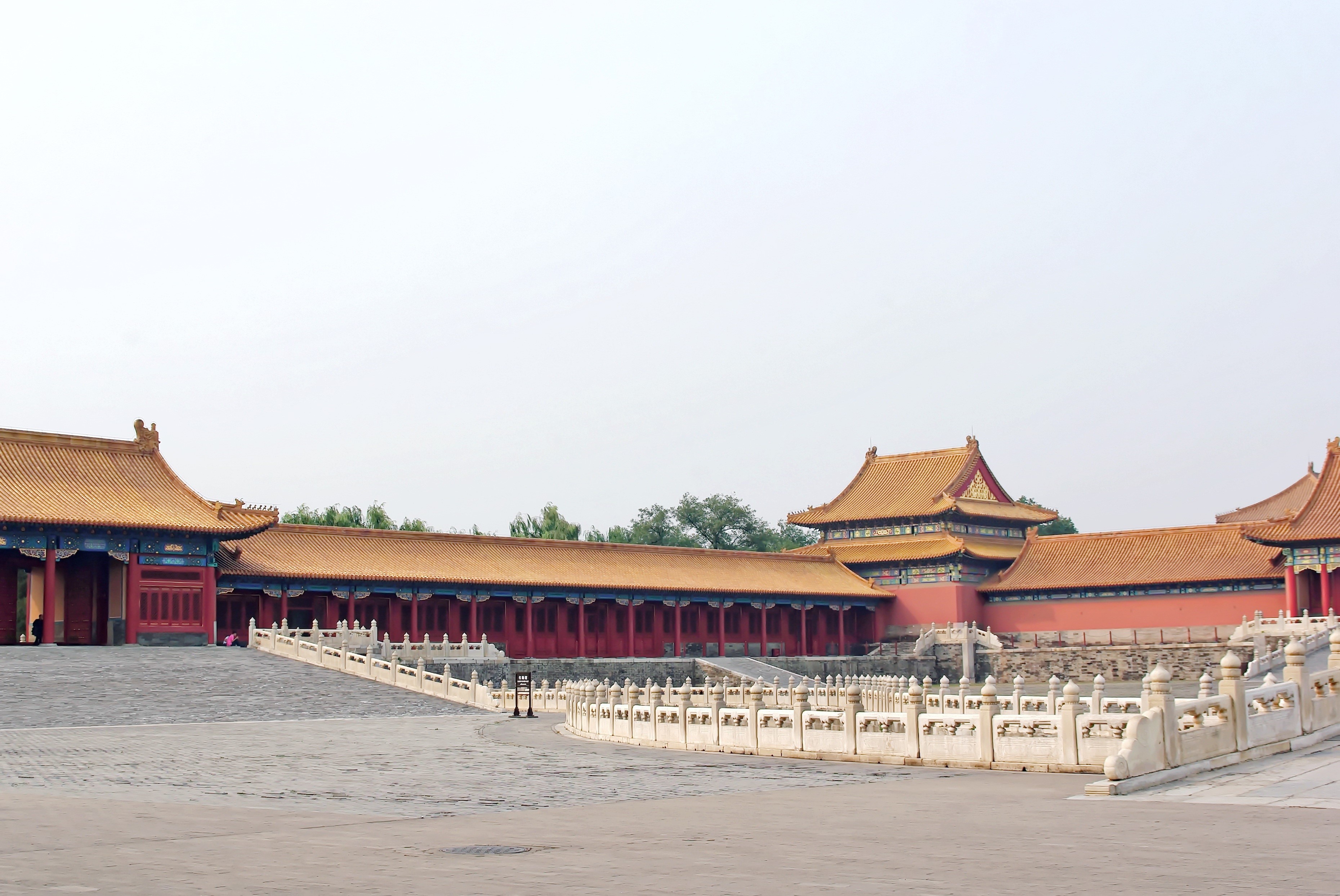 ancient civilization, mansion, history, belief, beijing, 2K, clear sky, travel destinations, imperial, copy space, guardrail, built structure, nature, HD Wallpaper