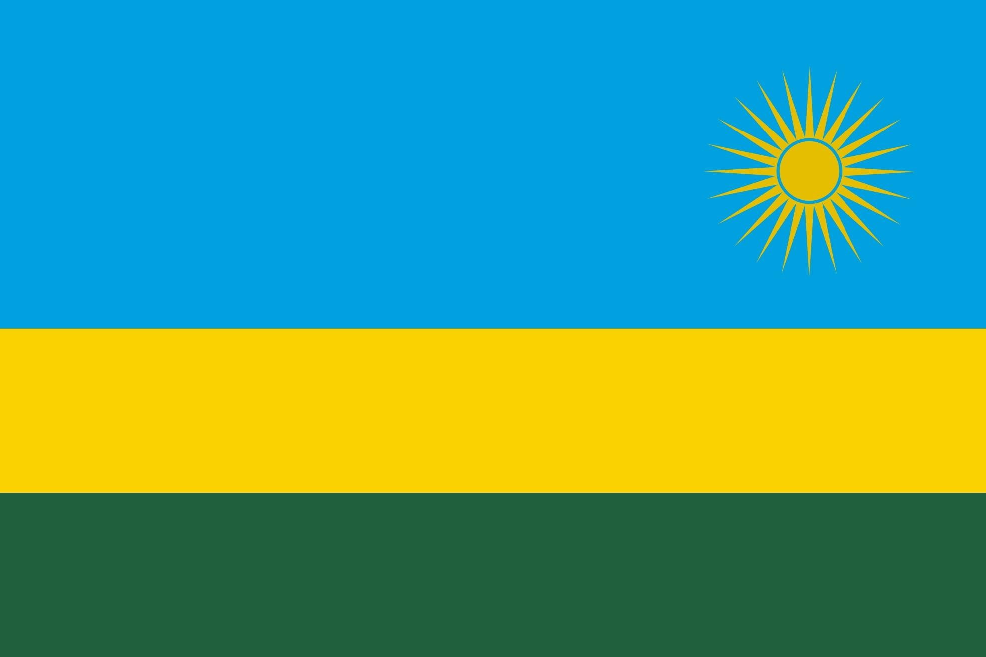 3d and abstract, rwanda, blue, 1080P, rwa, yellow, green, flag, africa, HD Wallpaper