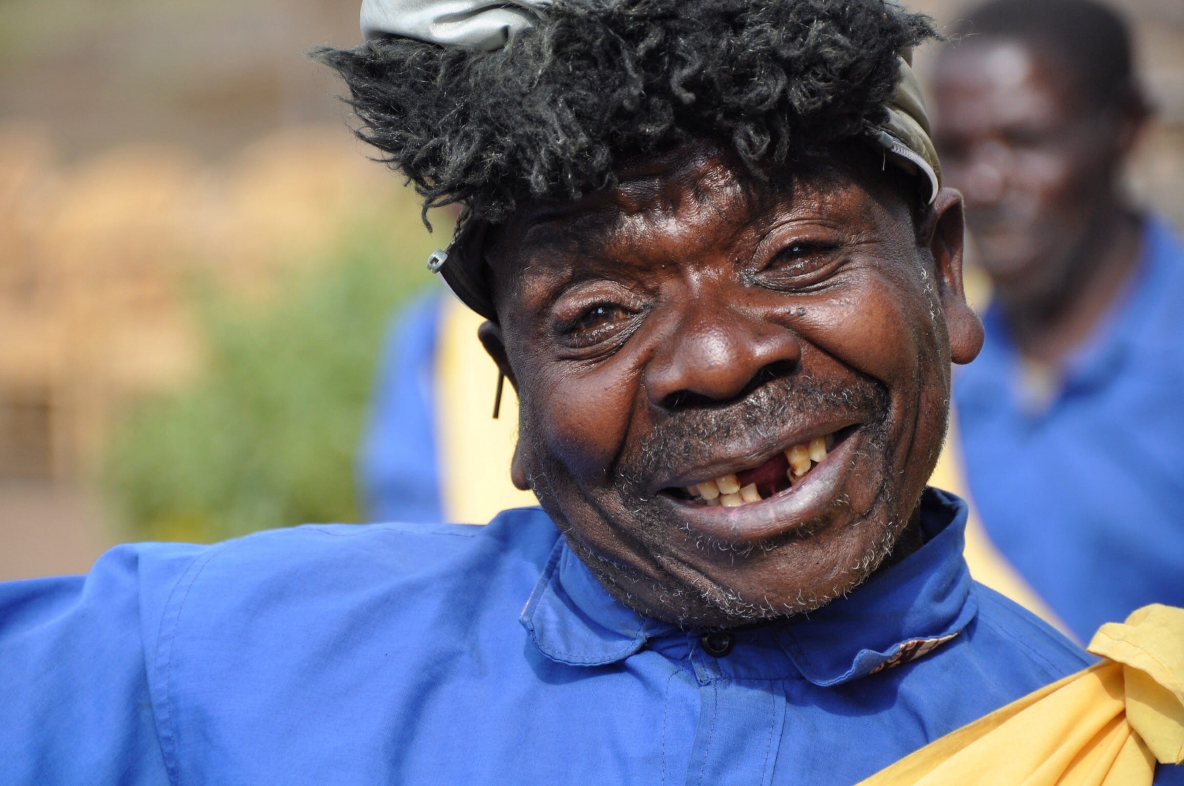 black, cheerful, indigenous Culture, happiness, old, blue and yellow, males, person, mature men, mature adult, happy, senior Adult, one person, africa, HD Wallpaper