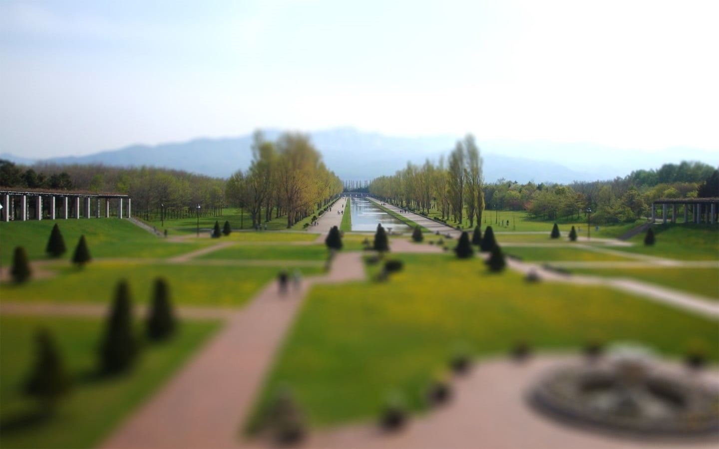 tranquil Scene, mountain, tilt shift, sport, near, footpath, travel, hill, day, summer, river, field, scenics, travel Destinations, landscape, nature, green, HD Wallpaper