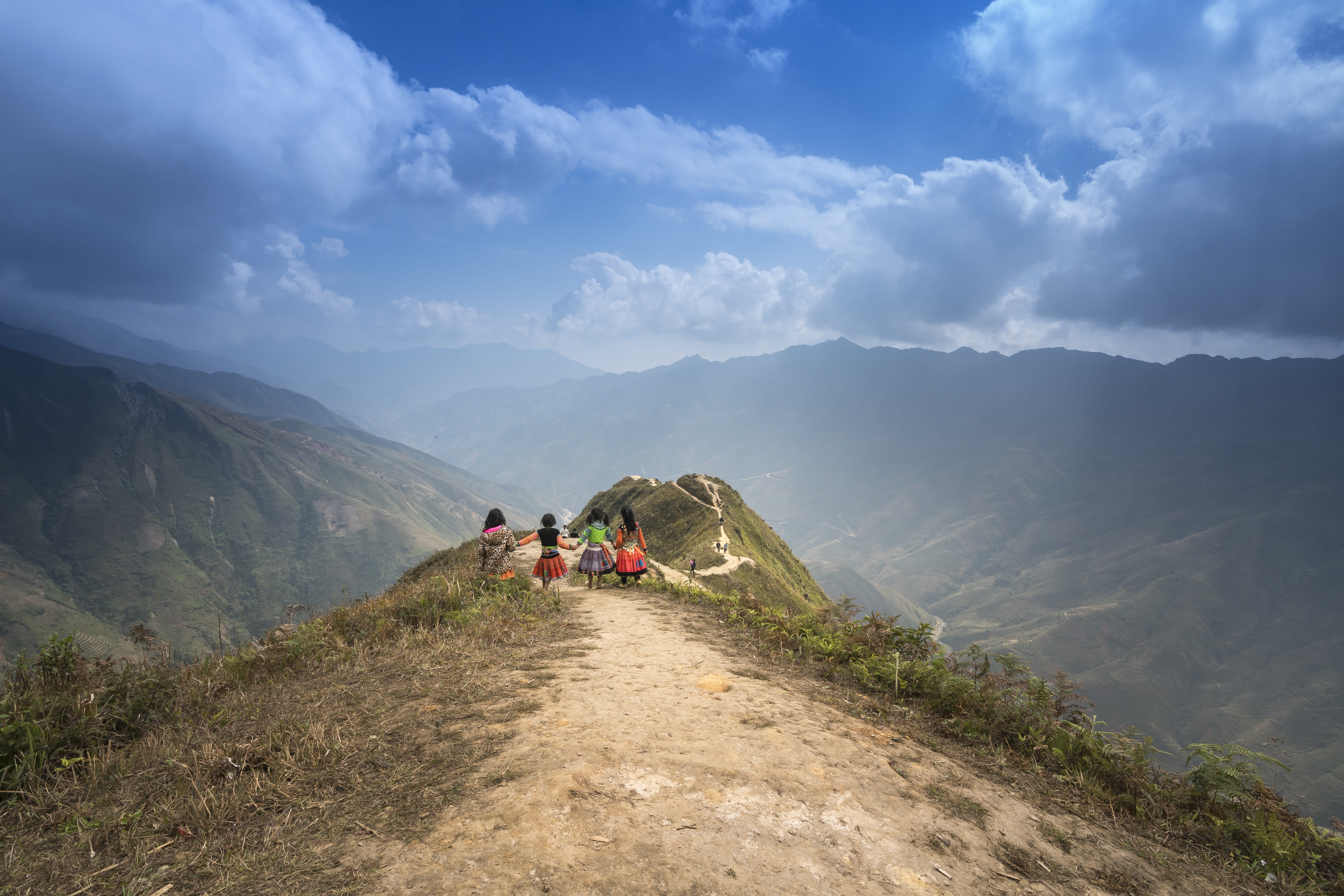 standing, heaven, mountain range, travel destinations, adult, plant, tree, natural, asian, mountain high, top, cloud - sky, leisure activity, scenic, curve, HD Wallpaper
