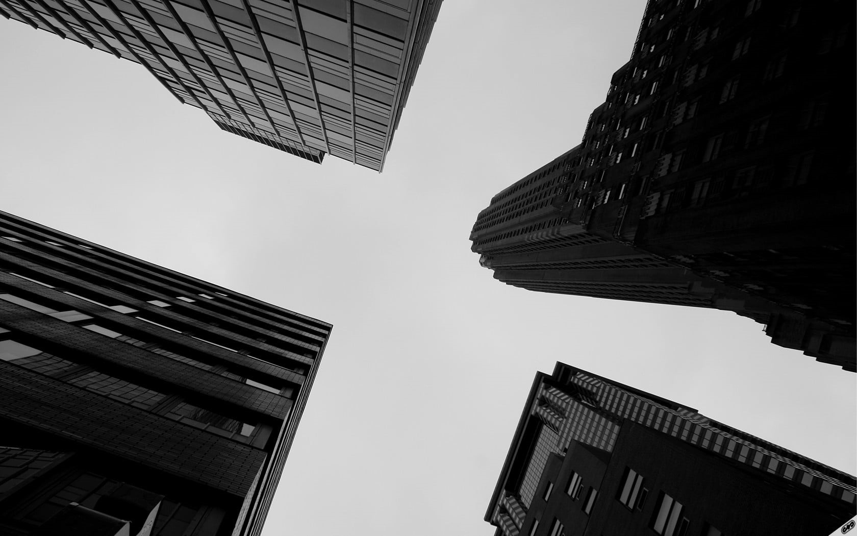 building, built structure, worm, financial district, buildings, no people, office building exterior, nature, clear sky, directly below, 720P, low angle view, HD Wallpaper