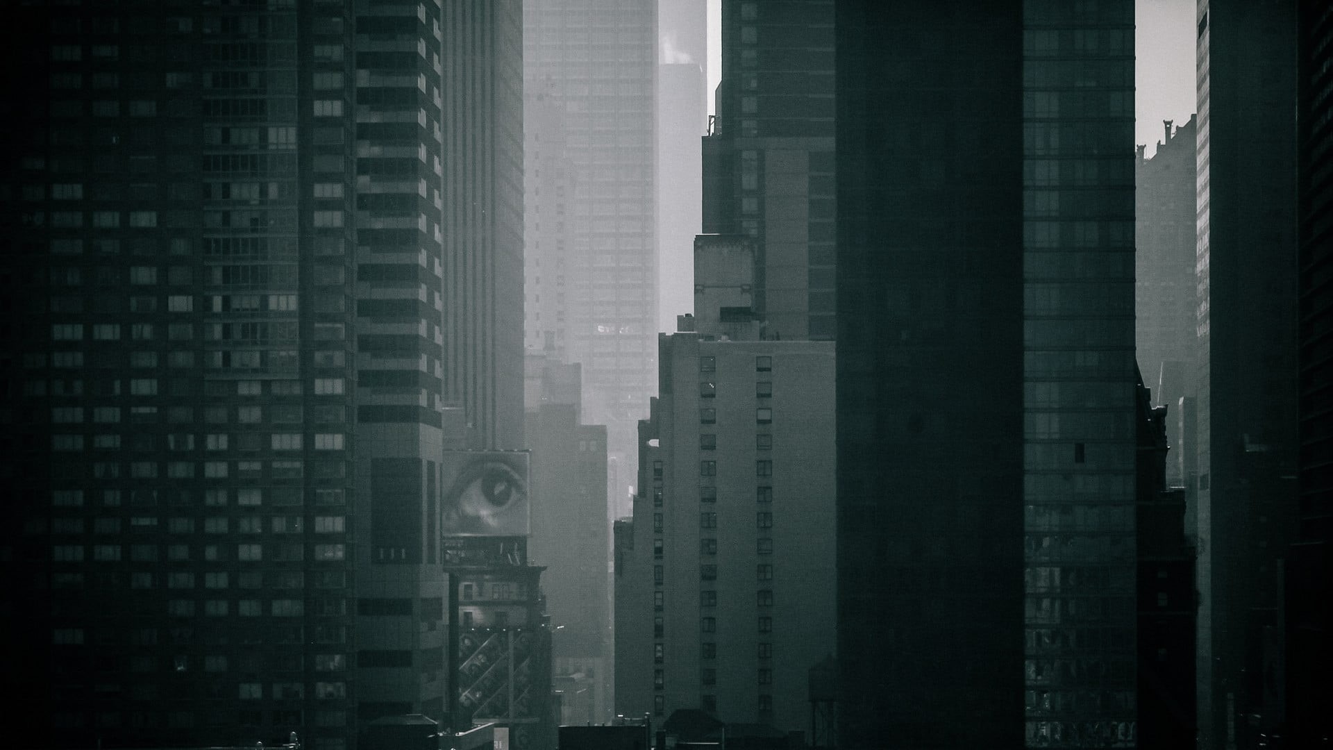 city, financial district, landscape, gray, tall - high, 1080P, cityscape, concrete, photography, building exterior, outdoors, modern, urban, residential district, HD Wallpaper