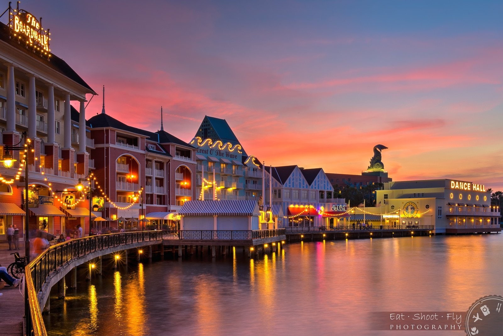 hotel, orlando, florida, storehouses, city walk, night, entertainment, carousel, mickey, offices, studio, childrens, usa, resort, cities, world, light, HD Wallpaper