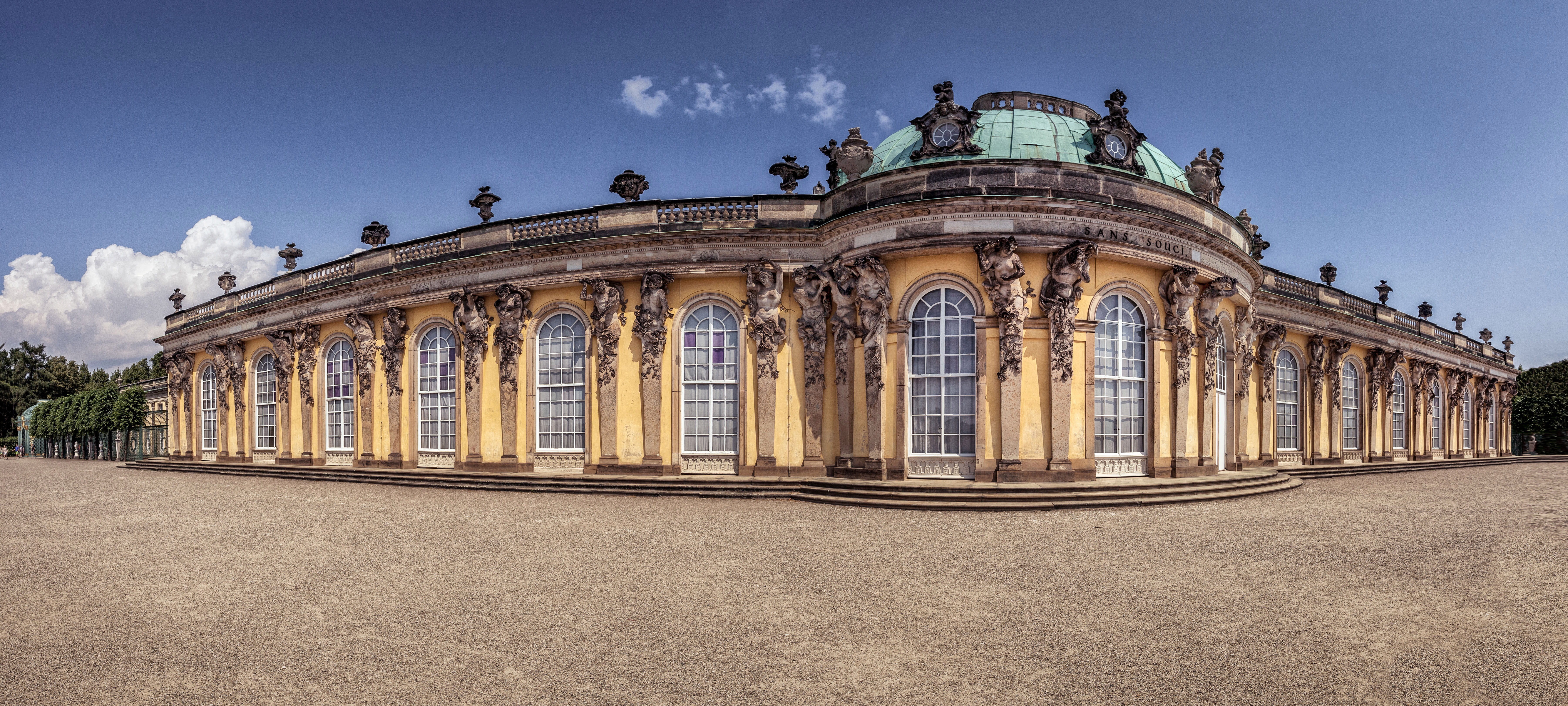built Structure, europe, cloud - sky, the past, travel Locations, photos, travel, Potsdam, ancient, government, imperial, sanssouci, history, landmarks, HD Wallpaper