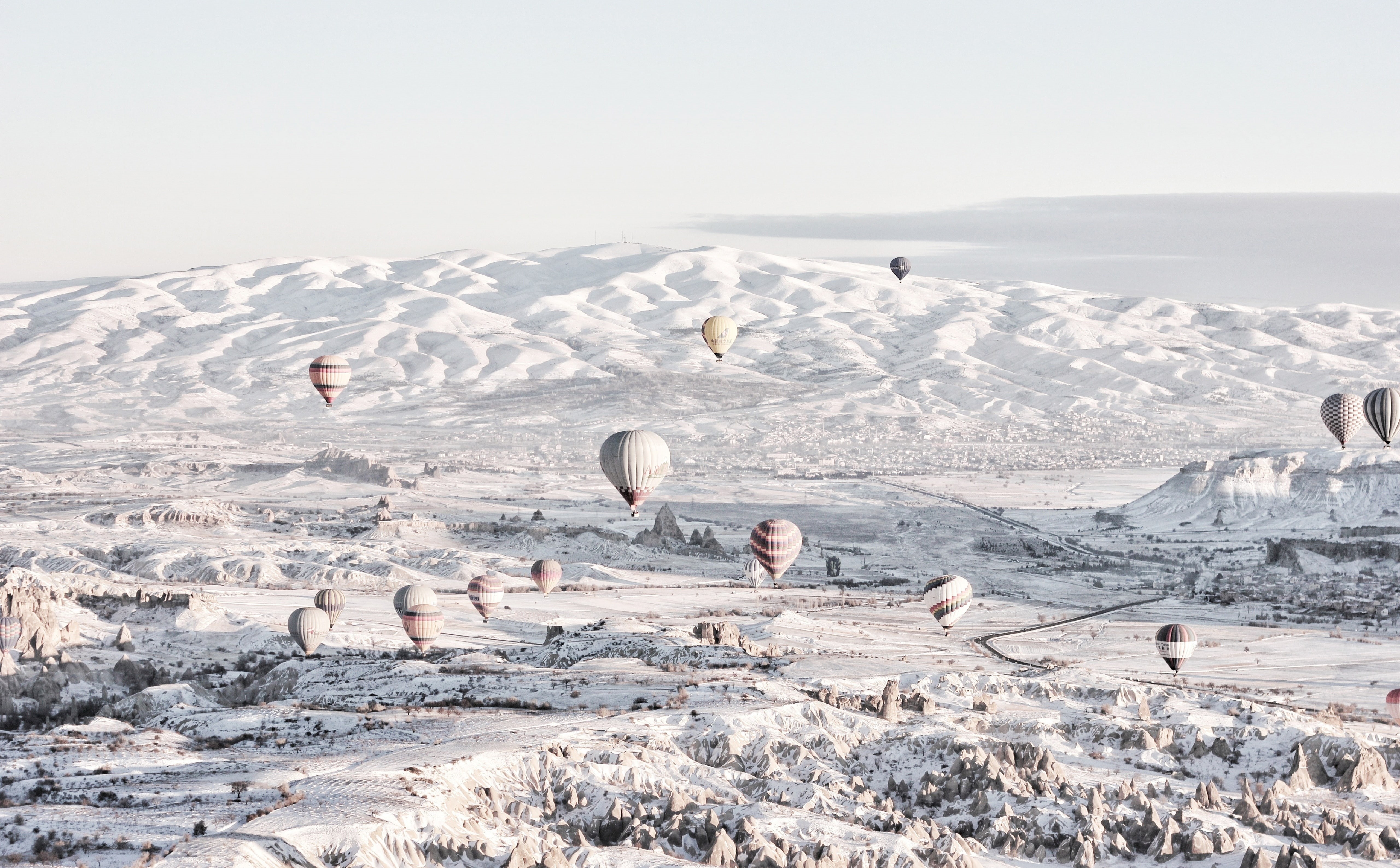 Adventure, air, Landscape, hot, Parade, Turkey, winter, hotairballoons, Europe, balloon, Flight, cappadocia, Travel, visit, 5K, ride, HD Wallpaper
