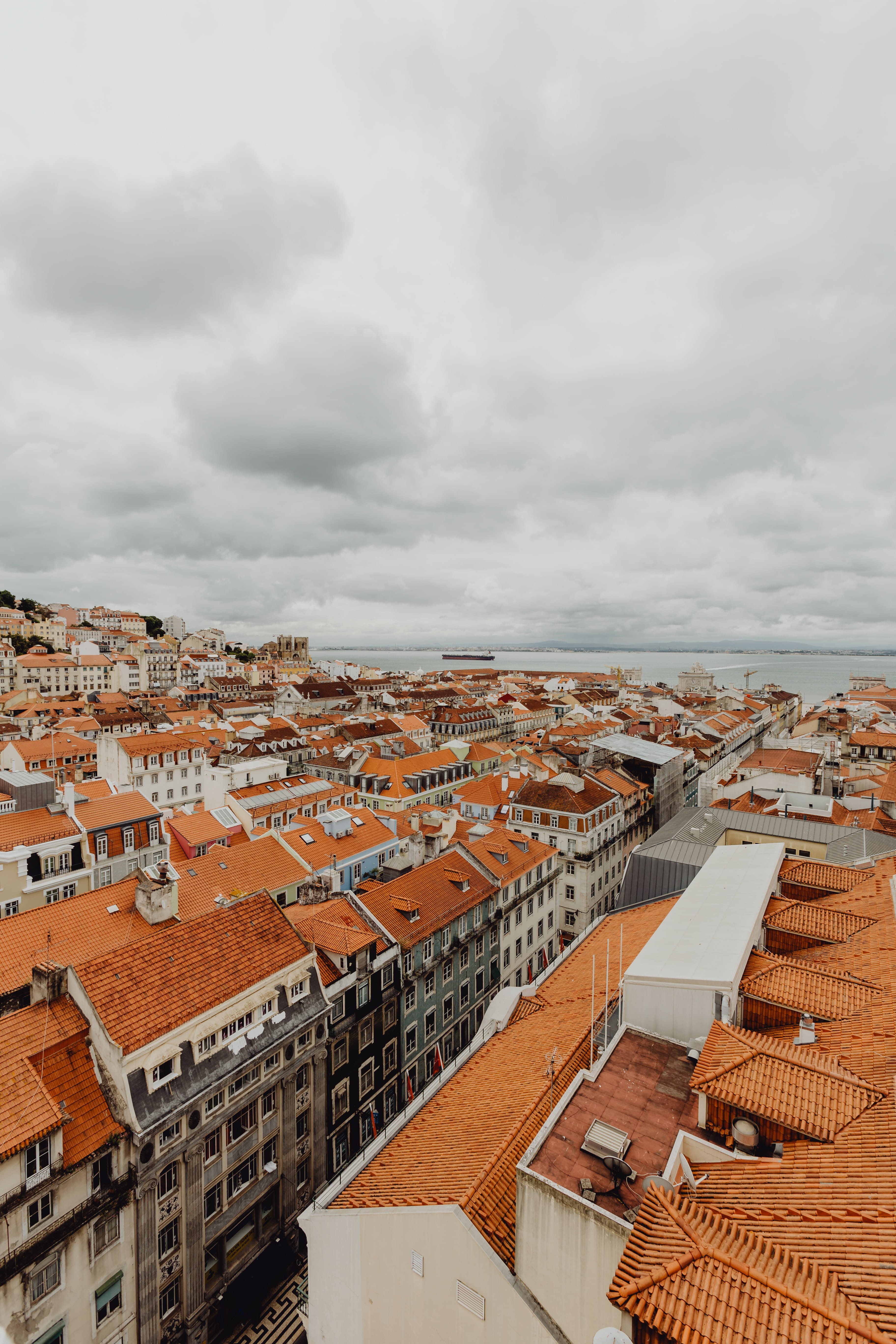 architecture, town, lisboa, city, old town, crowded, settlement, residential district, cityscape, sky, building exterior, portugal, Europe, urban, townscape, Phone HD Wallpaper