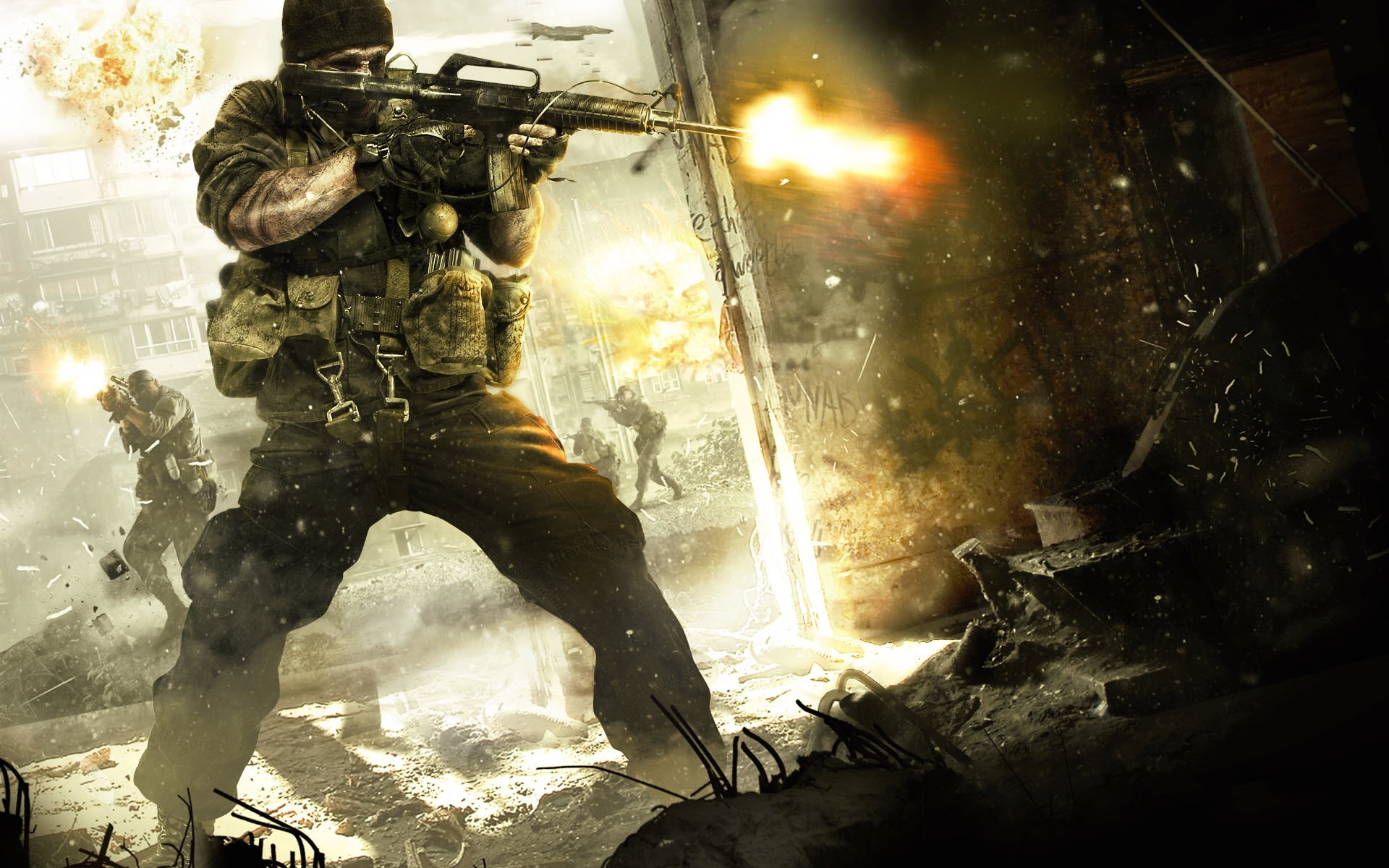 shooting, soldier, hd, ops, call, game, 1080P, duty, video games, black, cod, HD Wallpaper