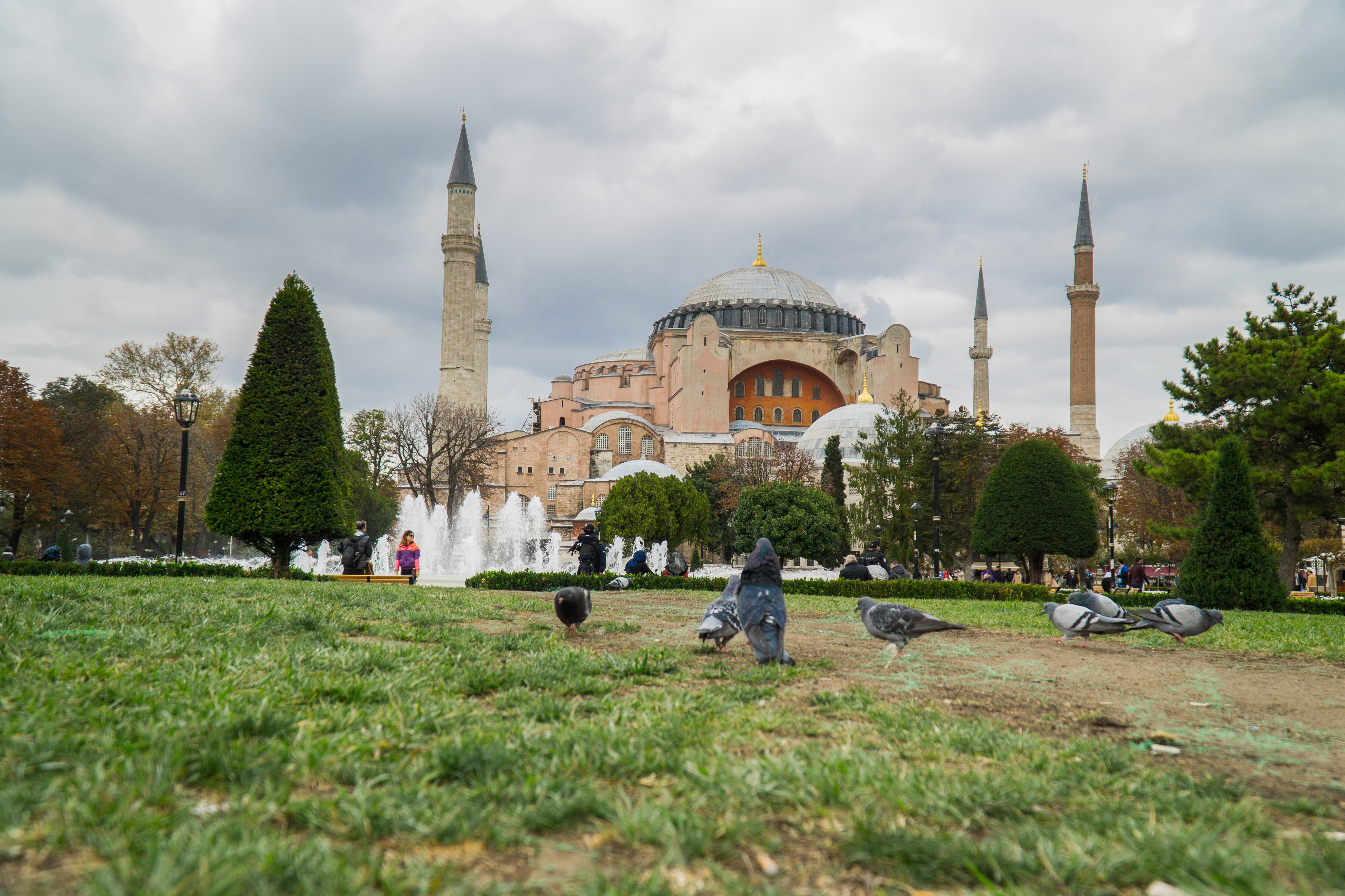 day, place of worship, cami, tourism, Istanbul, travel destinations, building, architecture, the past, grass, Turkey, incidental people, City, dome, tree, HD Wallpaper