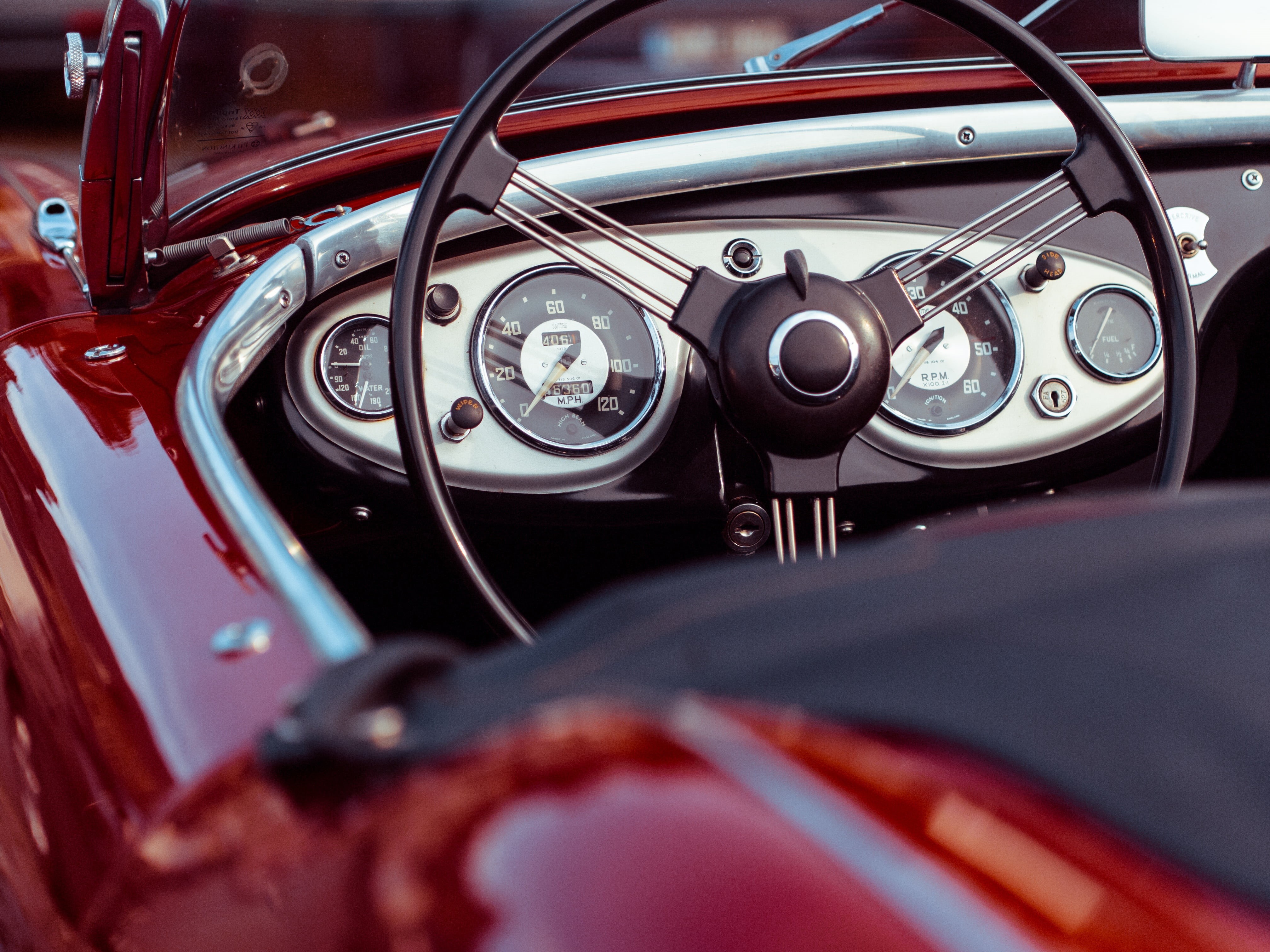 photo, windshield, vehicle interior, car interior, classic, close-up, transportation, indoors, no people, retro styled, vintage car, steering wheel, oldtimer, HD Wallpaper