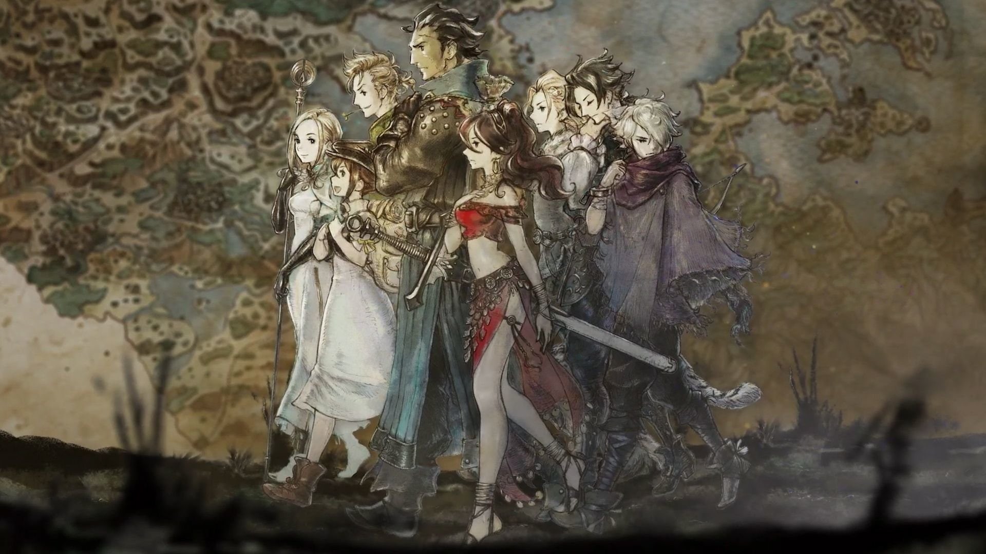 Cyrus Albright, 1080P, Ophilia Clement, Octopath Traveler, Therion (Octopath Traveler), Tressa Colozone, Alfyn Greengrass, Haanit (Octopath Traveler), HD Wallpaper