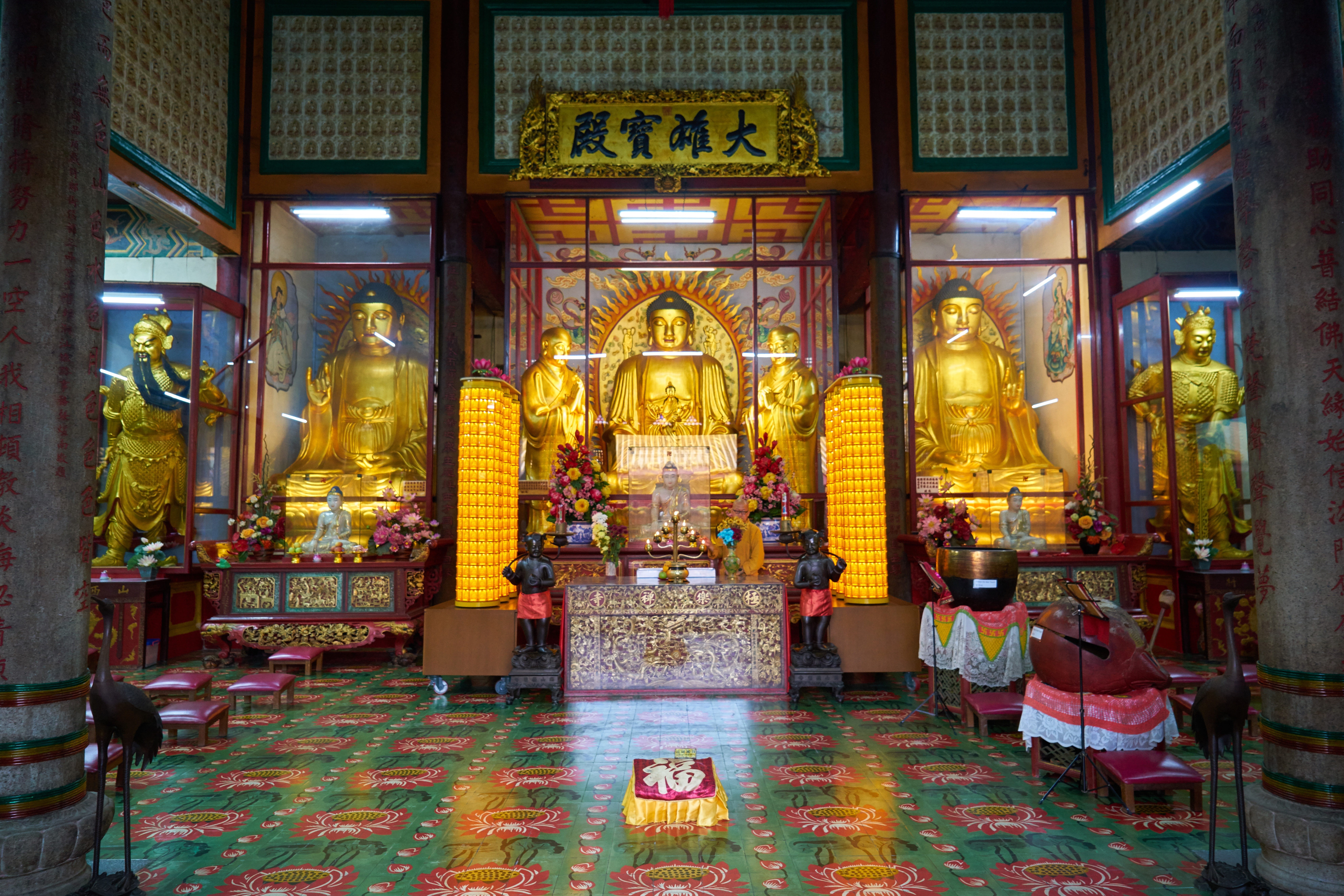on, religion, no people, religious, temple, interior, tourist, asian, prayer, 8K, music, no one, great, shrine, god, tourism, decoration, human representation, HD Wallpaper