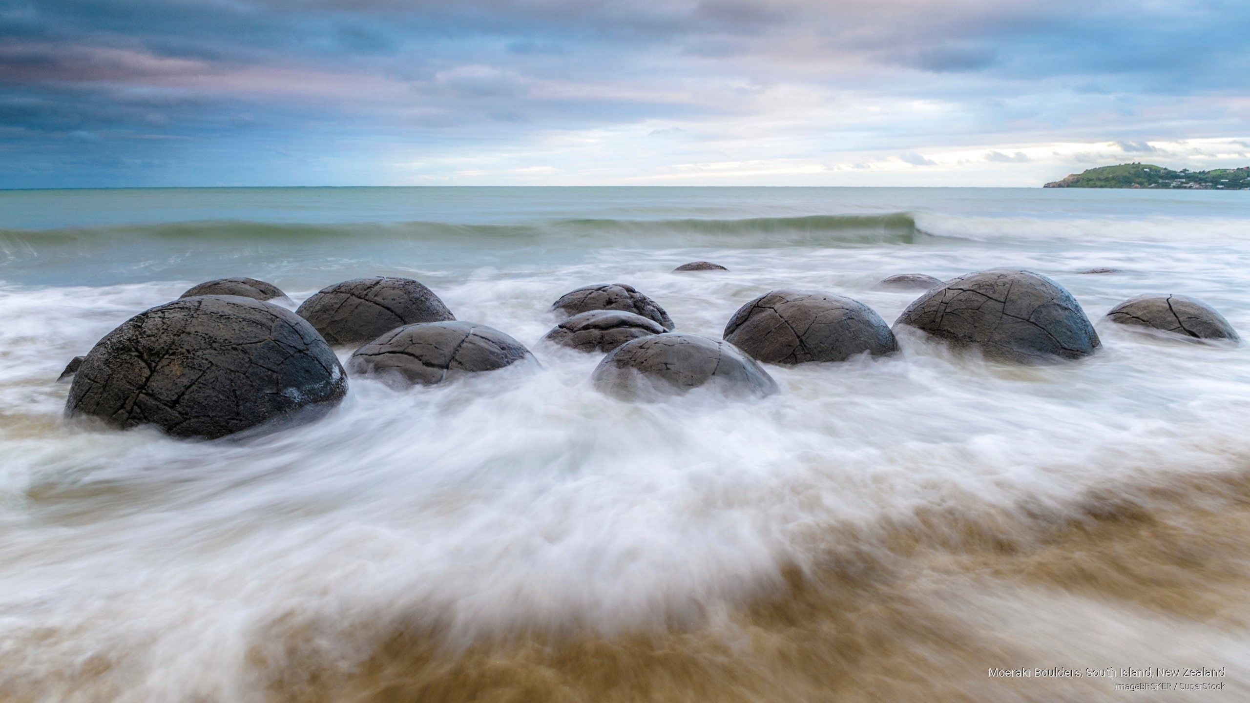 new, island, moeraki, zealand, boulders, 2K, Oceania, south, HD Wallpaper