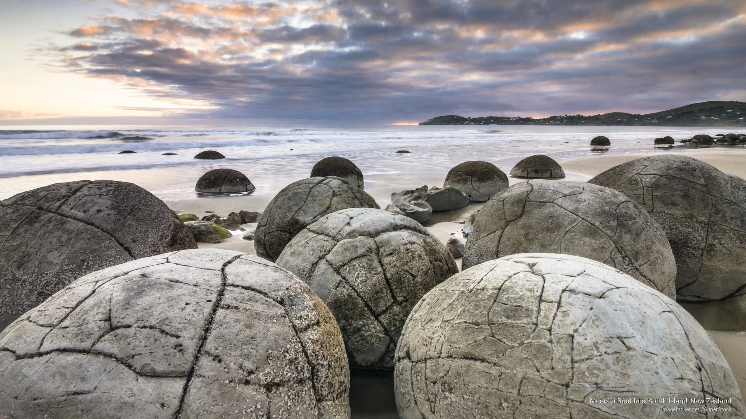 moeraki, island, Oceania, 2K, south, zealand, new, boulders, HD Wallpaper