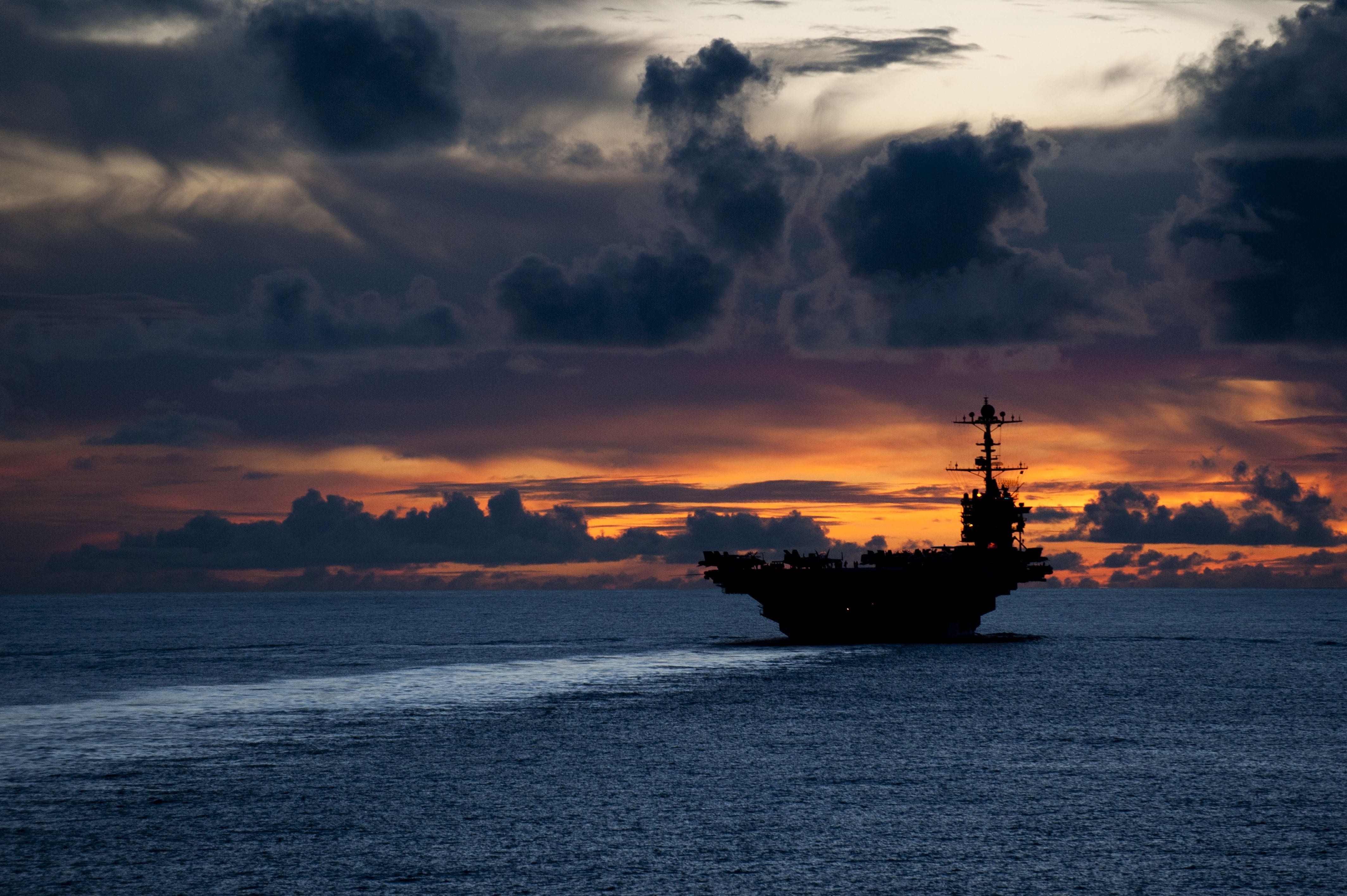 planes, sunset, sea, dusk, scenics - nature, sailboat, military, evening, mode of transportation, industry, ocean, sea based air, nautical vessel, dramatic sky, HD Wallpaper