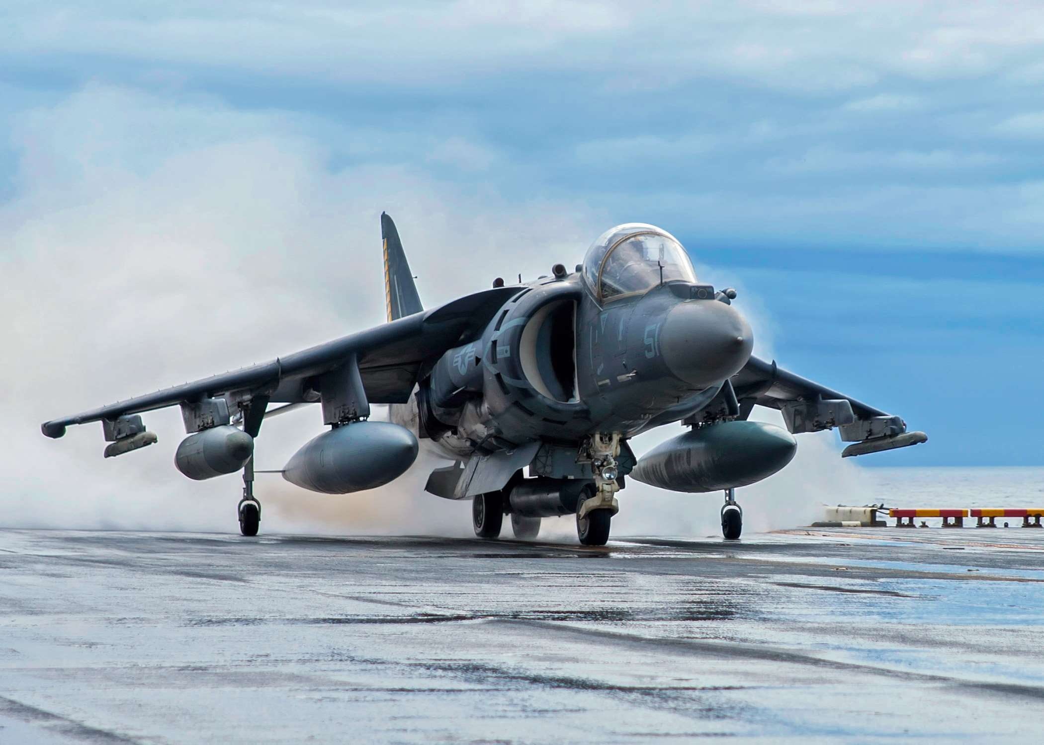 1080P, ocean, ship, travel, plane, cloud - sky, fighter, nature, sea, landing, aerospace industry, airplane, single object, mode of transportation, transportation, HD Wallpaper