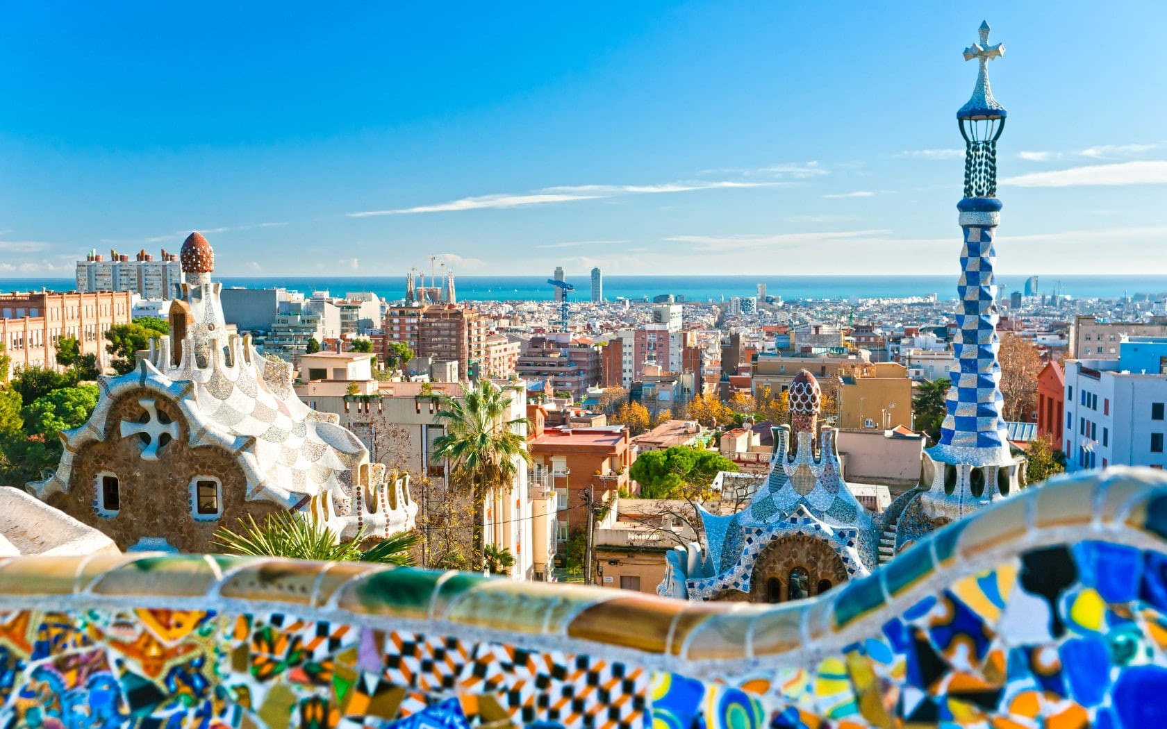 barcelona, spain, park, 720P, travel and world, guell, woderful, HD Wallpaper