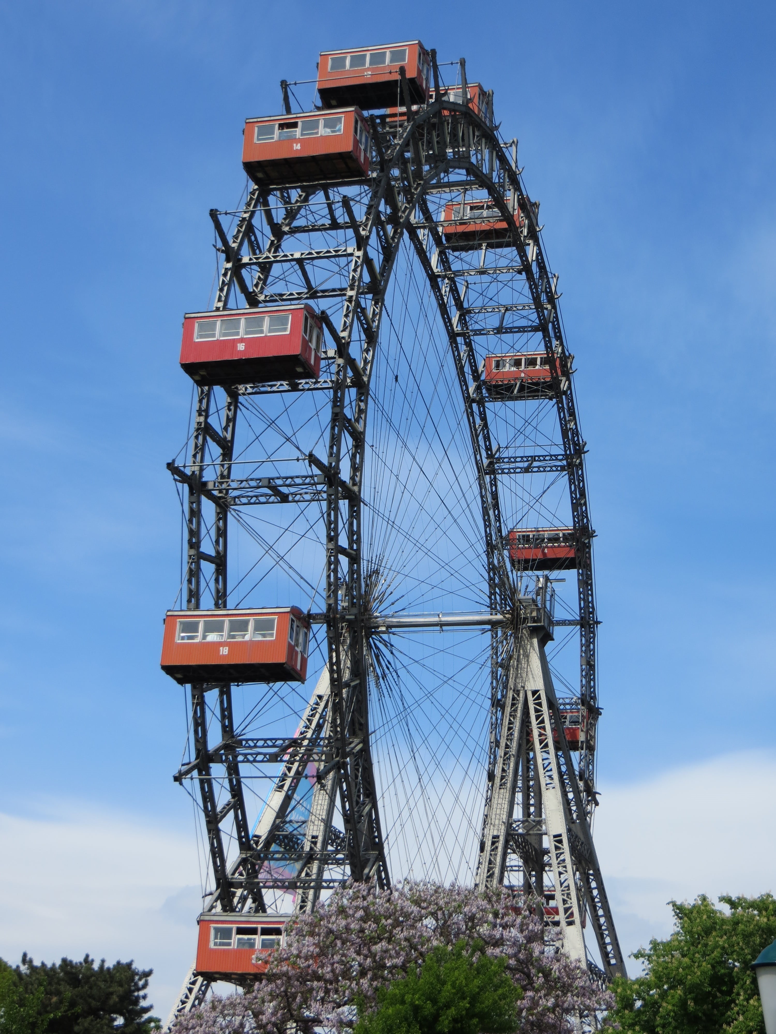 vienna, blue, building exterior, day, cloud - sky, outdoors, amusement park, prater, low angle view, austria, arts culture and entertainment, built structure, Phone HD Wallpaper