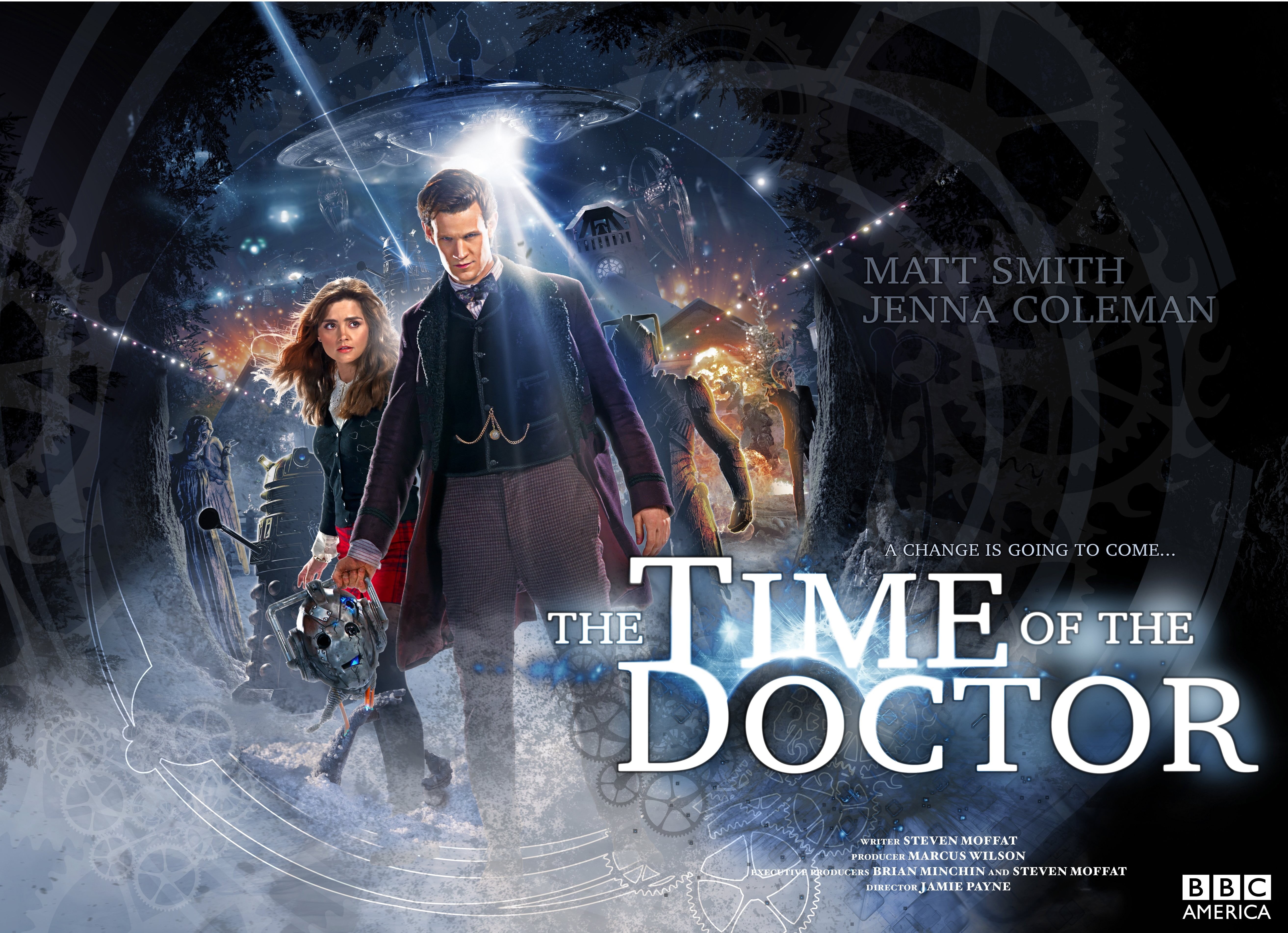 doctor, The Doctor, people, technology, text, outdoors, front view, 5K, leisure activity, Matt Smith, full length, Jenna Louise Coleman, lifestyles, two people, HD Wallpaper