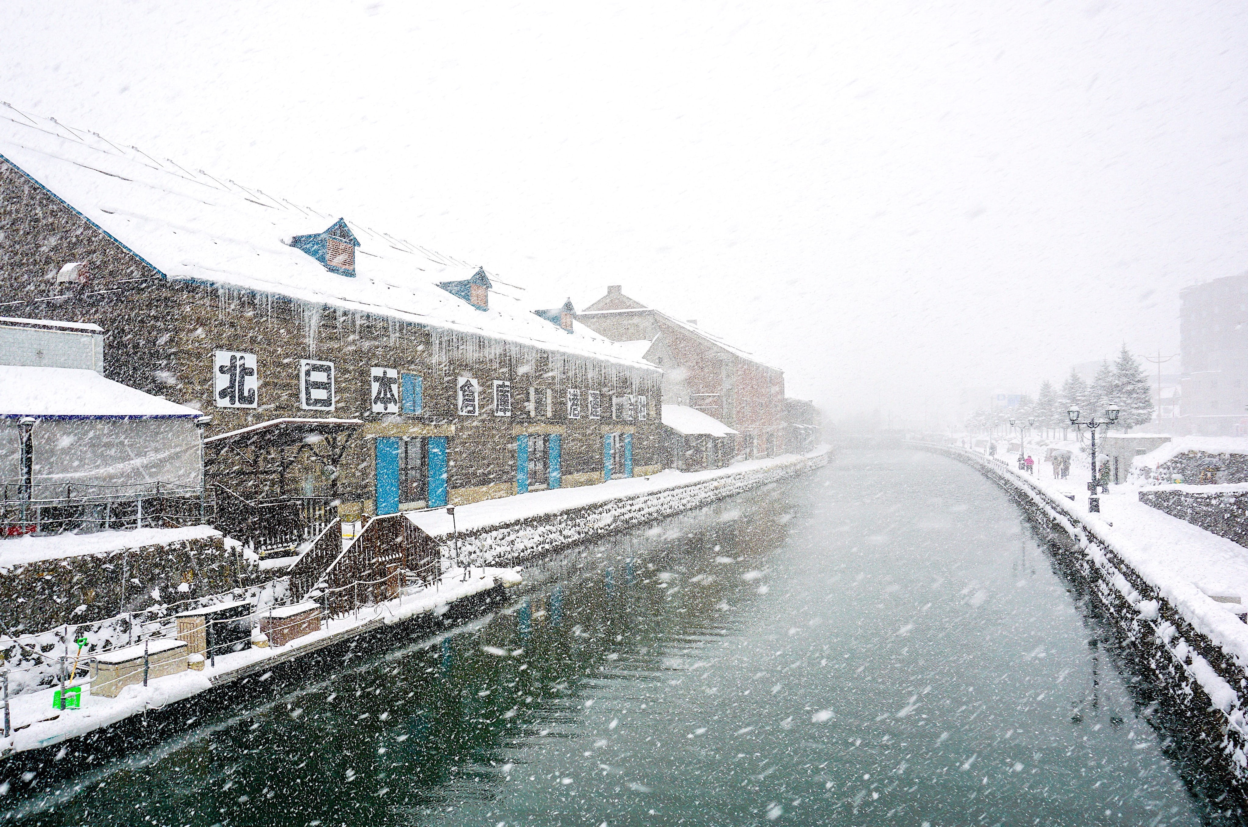 body, built structure, snowing, no people, mode of transportation, sky, transportation, snowcapped mountain, day, cold temperature, street, hokkaido, otaru travel, HD Wallpaper