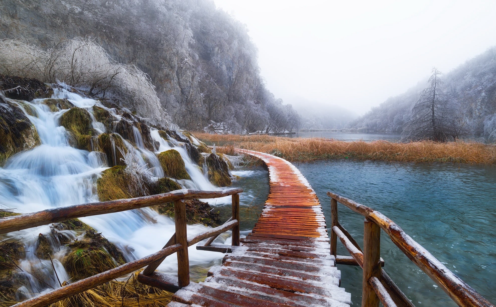 frost, Plitvice National Park, long exposure, winter, Croatia, nature, Plitvice Lakes National Park, water, landscape, 1080P, HD Wallpaper