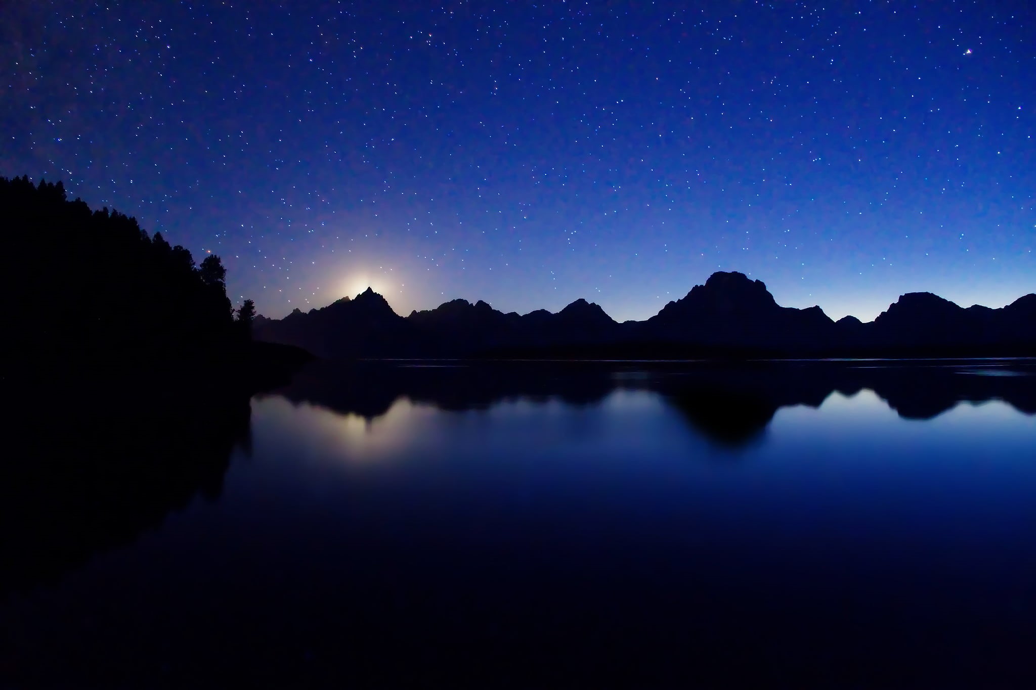 1080P, blue, star - space, water, purple, idyllic, no people, reflection, Jackson, tranquility, mountains, astronomy, mountain, tranquil scene, space, HD Wallpaper
