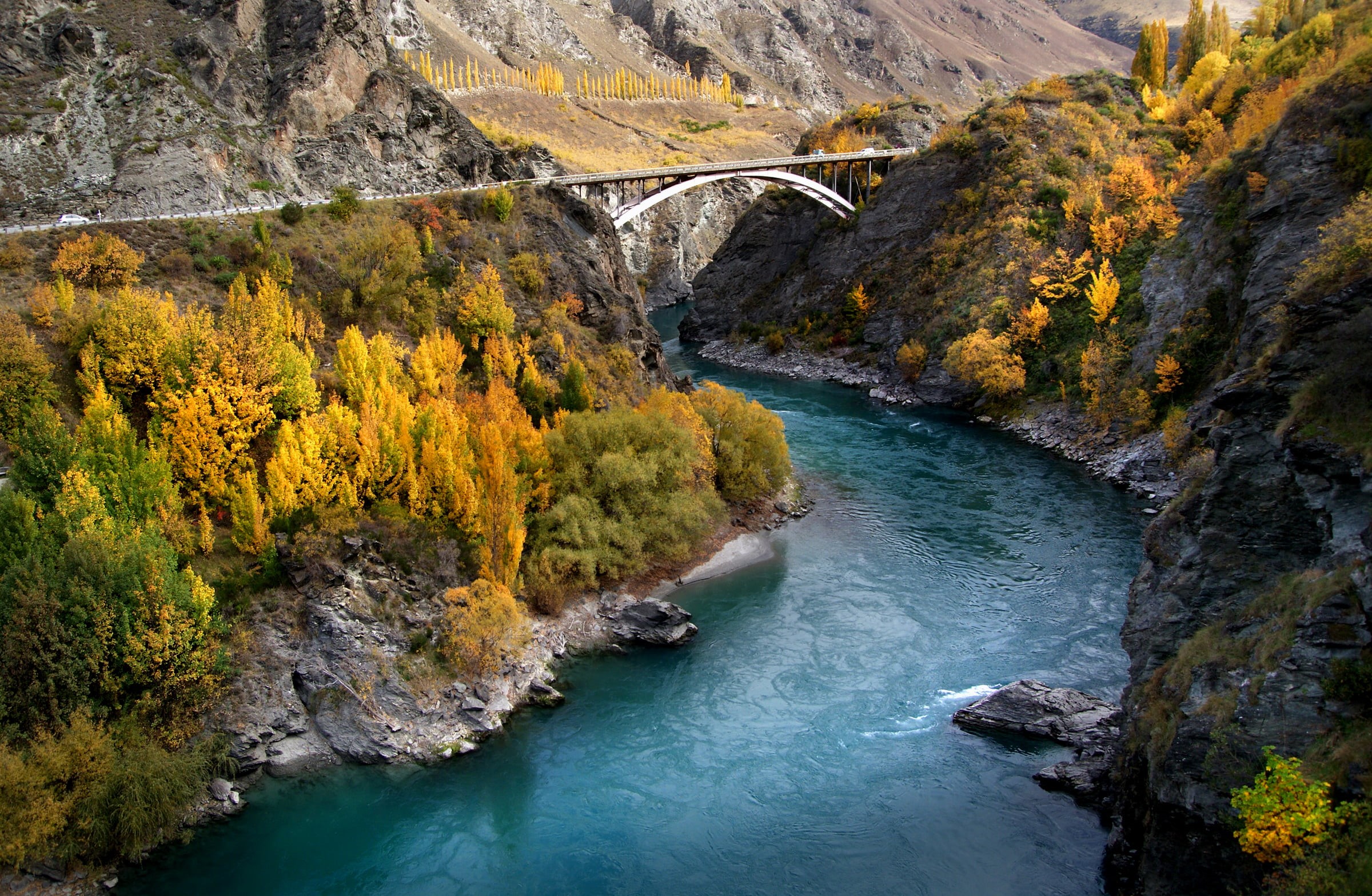 geo tagged, outdoors, daytime, autumn, Rivers, nature, green, trees, photos, river, water, Gorge  river, waterfall, river between, Dedication, mountain, HD Wallpaper