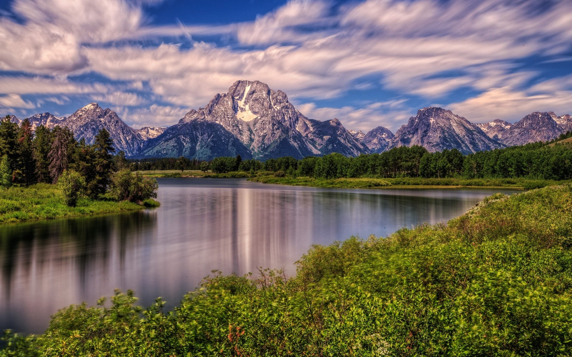 Moran, mount, Snake, Wyoming, River, 1080P, Grand, National, Teton, Park, HD Wallpaper
