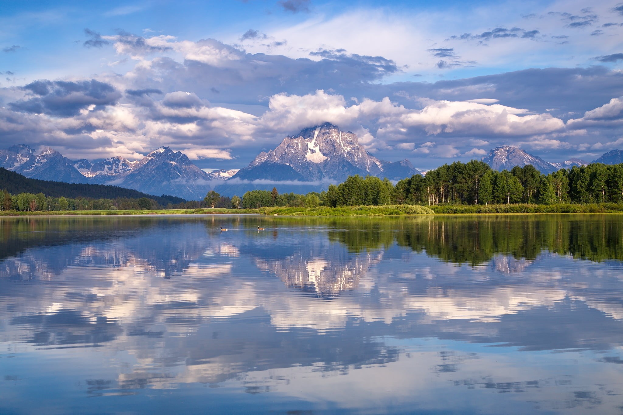 scenics - nature, reflection lake, non-urban scene, clouds, tranquil scene, forest, mountain range, day, plant, tree, idyllic, water, waterfront, no people, HD Wallpaper
