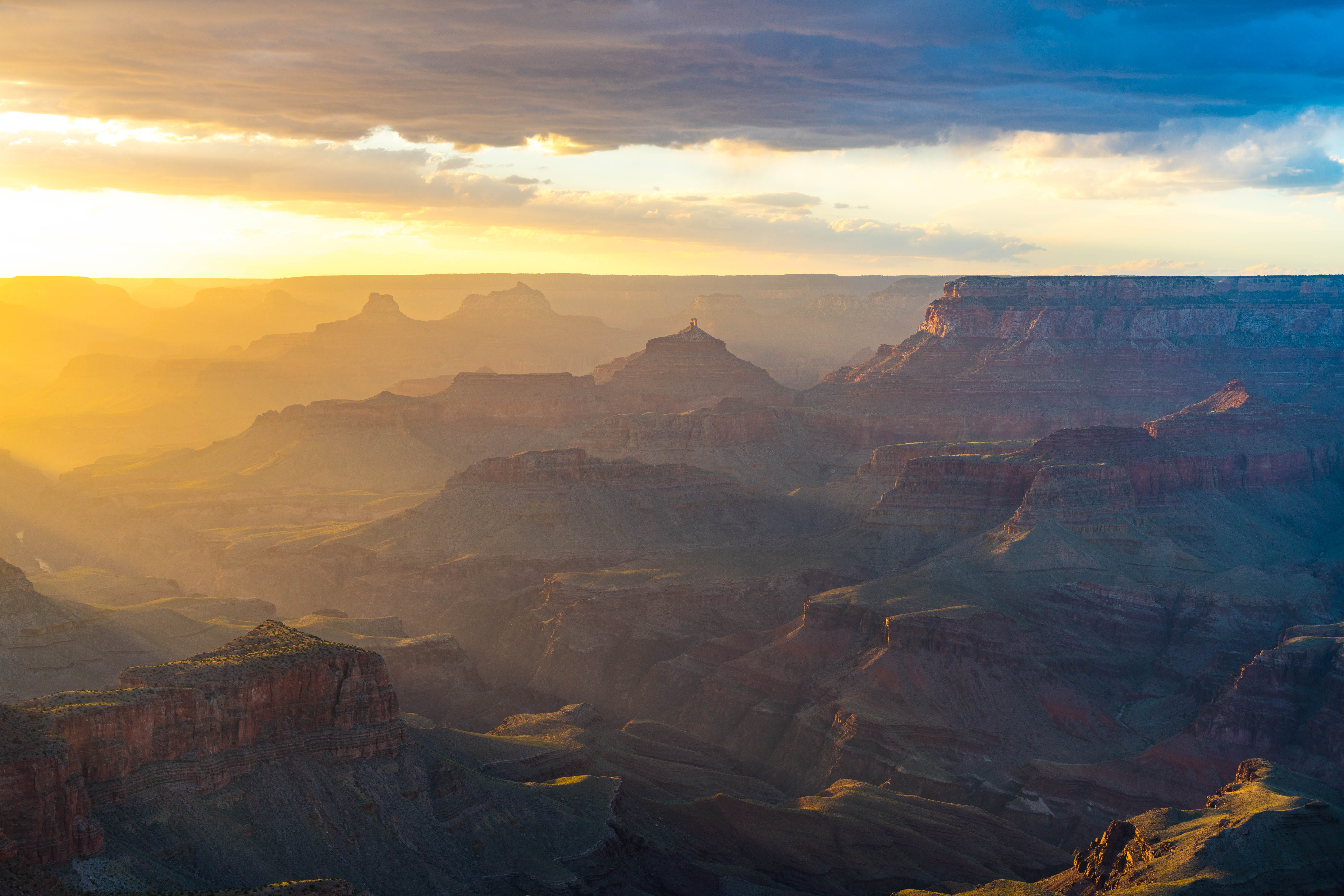 rock - object, physical geography, light, mountain range, moran point, 8K, non-urban scene, grand canyon, arizona, nature, scenics - nature, tranquil scene, HD Wallpaper
