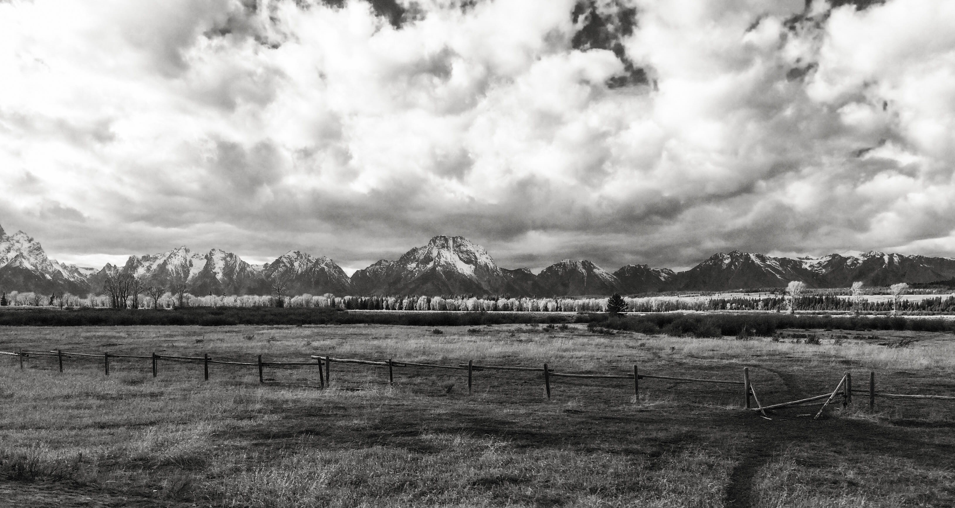 environment, tranquil scene, grandtetons, rural, sky, lake, architecture, day, cloud, landscape, grass, 2K, beauty in nature, countryside, mountain, mountains, HD Wallpaper