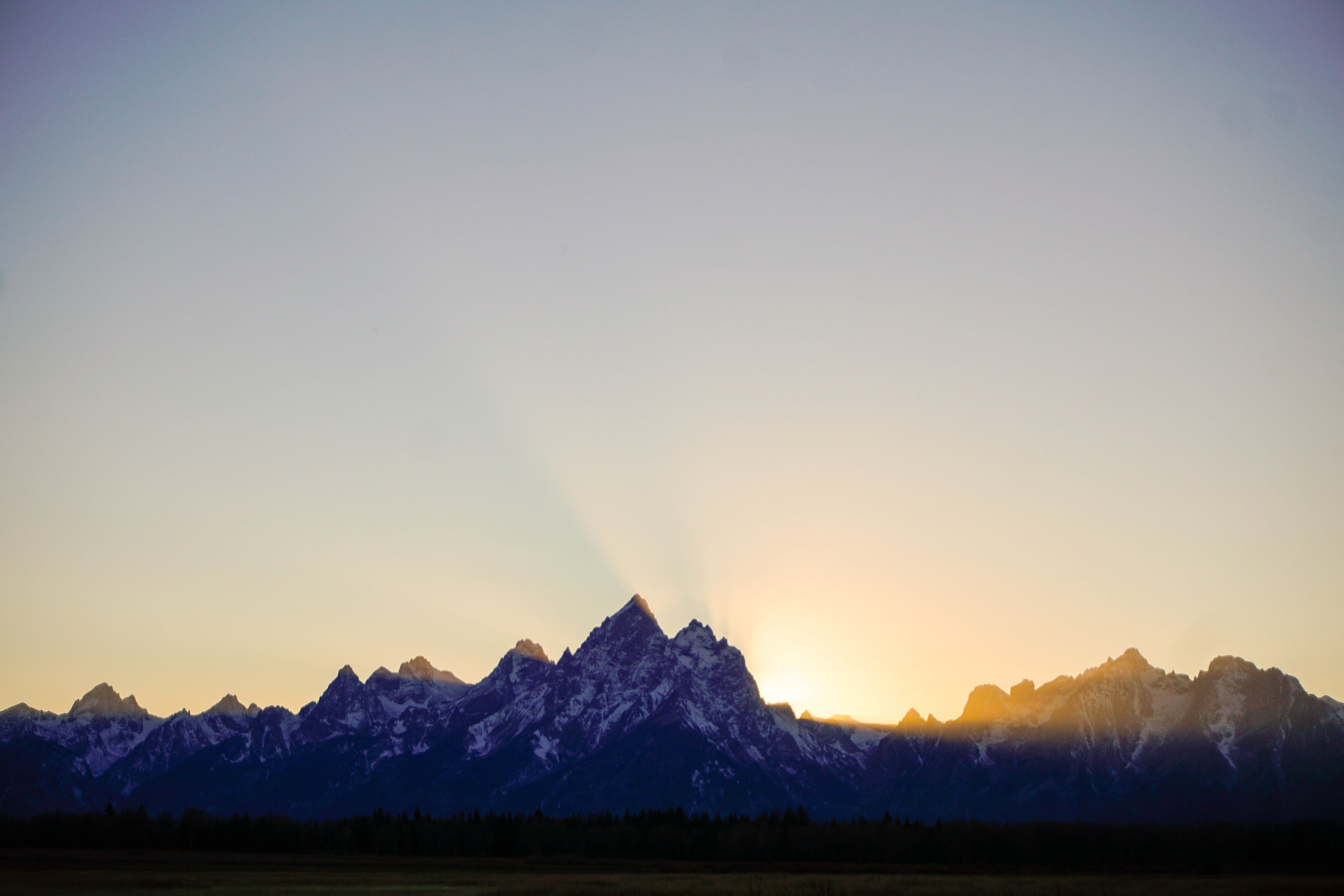 remote, tranquility, sunlight, copy space, tranquil scene, idyllic, 5K, beauty in nature, alps, teton national forest, nature, dawn, screengrab, HD Wallpaper