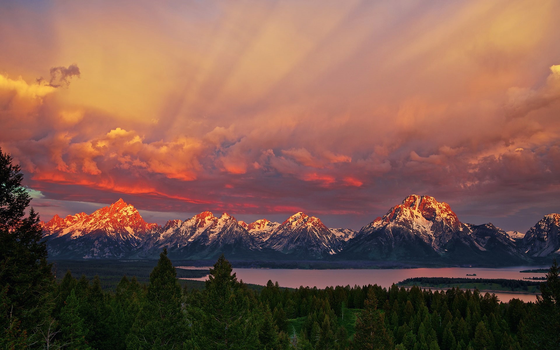 Cloud, Grand Teton National Park, The Teton Range, Wyoming, Mountain, Lake, 1080P, Mountains, HD Wallpaper