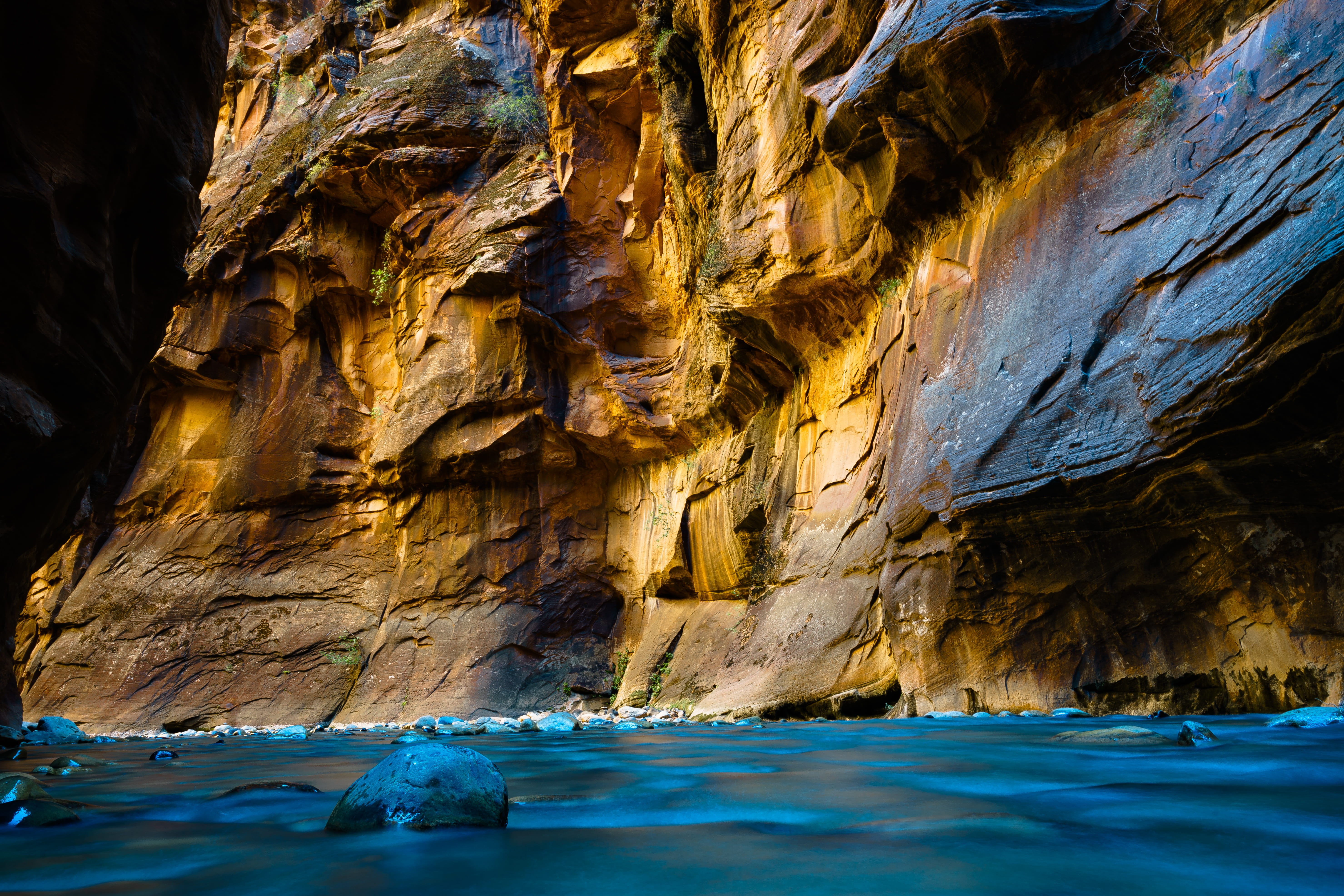 geology, non-urban scene, united states, no people, the narrows, canyon, cave, tranquil scene, zion, solid, physical geography, turquoise colored, scenics - nature, HD Wallpaper