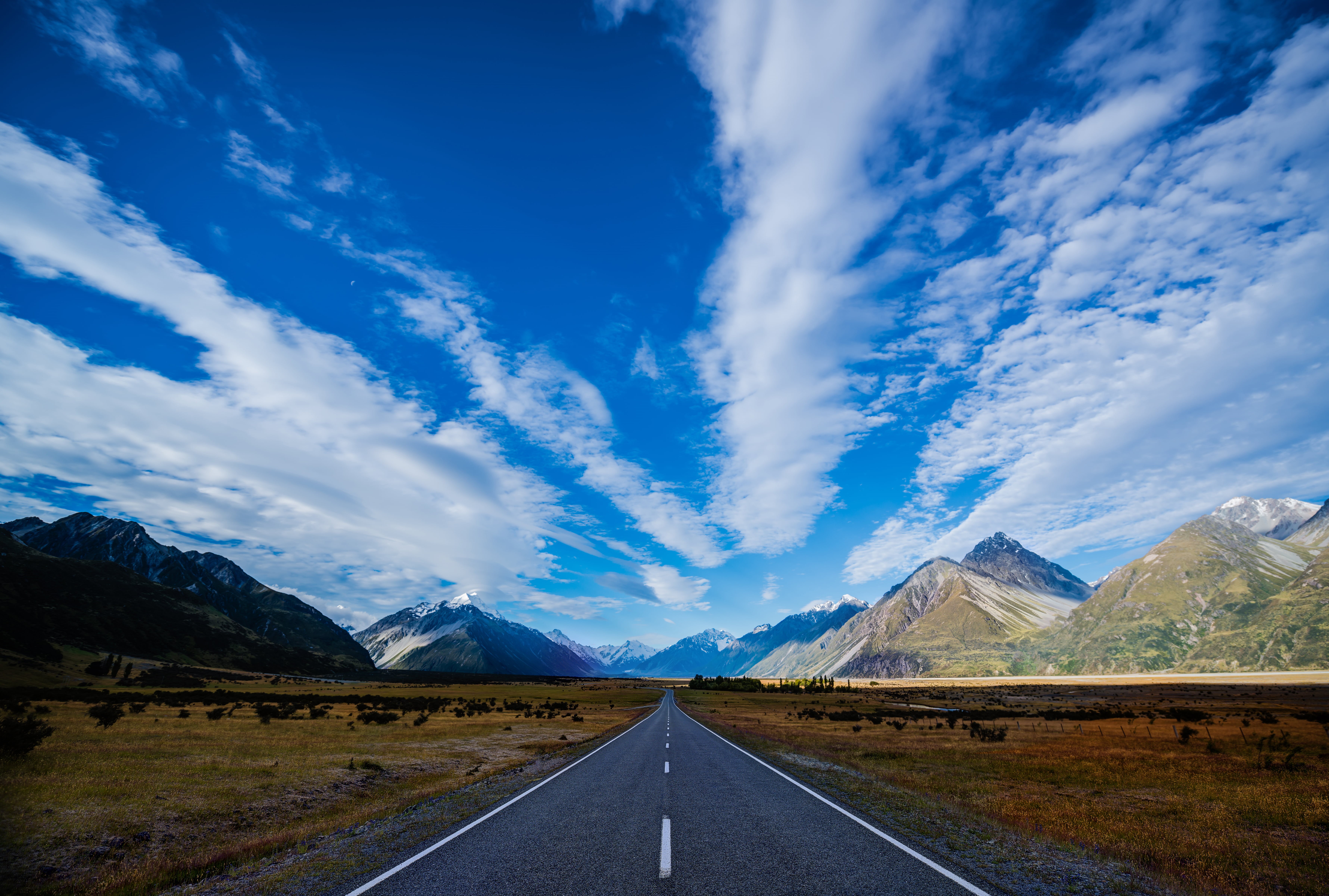 Mackenzie Basin, mountain, Te Wai Pounamu, mountains, Aotearoa, snow, clouds, Canterbury, road trip, brown, Waitaki, 5K, highway, Nikon d800, lake tekapo, HD Wallpaper