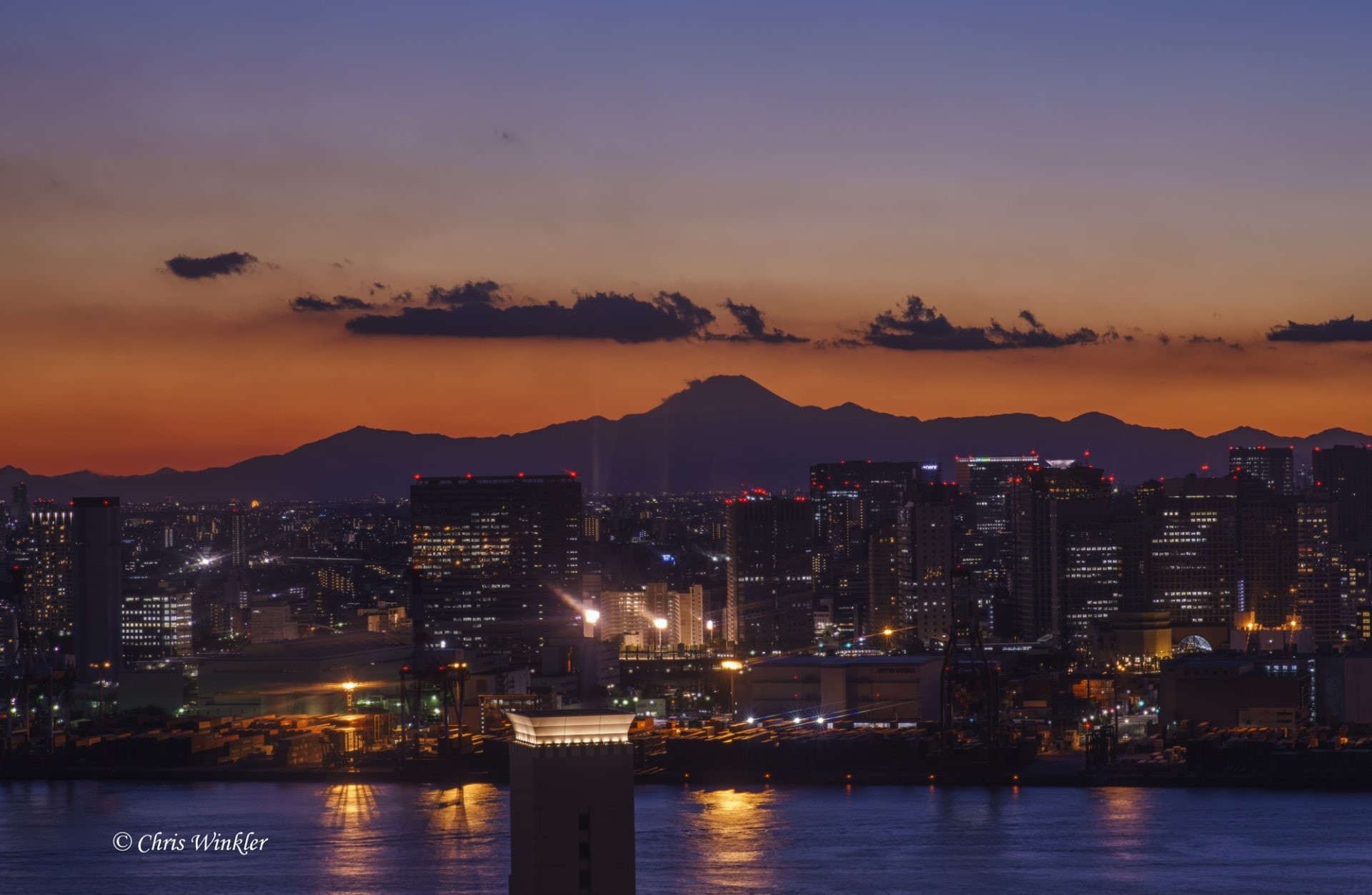 residential district, nature, building exterior, water, no people, waterfront, City, Sunset, Fuji, sky, architecture, 1080P, Cityscape, Odaiba, Mount, HD Wallpaper
