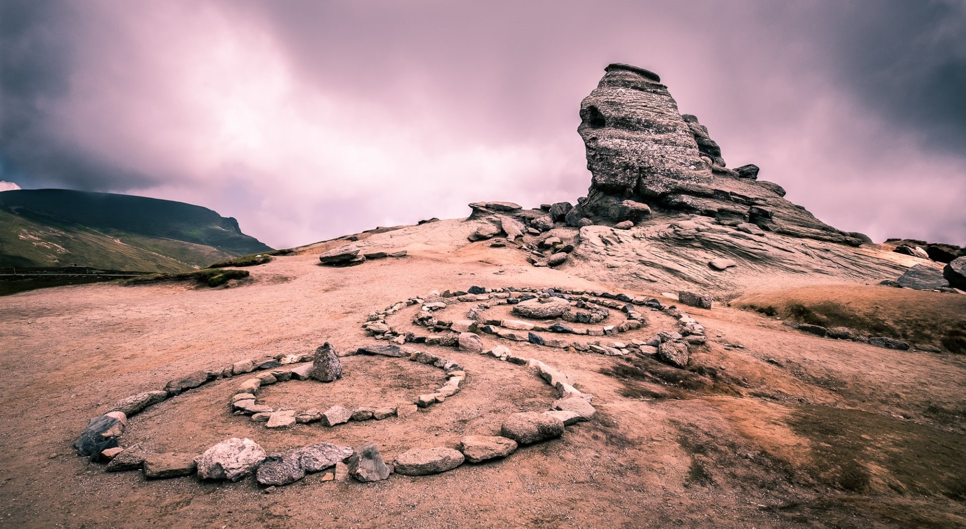 Travel, sky, Megalith, tourism, busteni, touristdestinations, natural, dusk, visit, tranquility, rock - object, no people, Rocks, Europe, environment, bucegi, HD Wallpaper