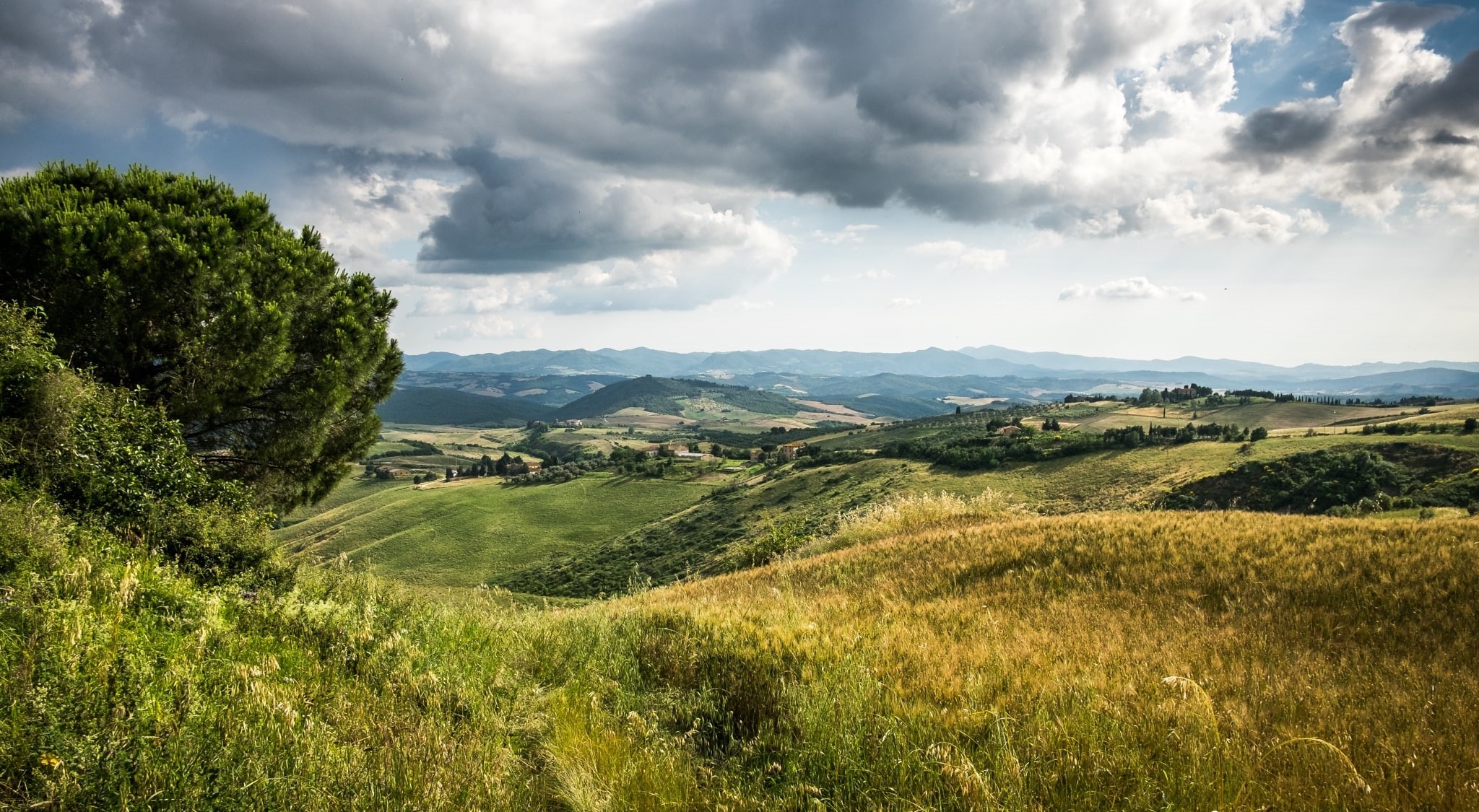 Nature, Photography, touristdestinations, Grass, rolling landscape, Fuji, tree, Cliff, green color, Landscape, Vacation, cloud - sky, fujifilm, Countryside, HD Wallpaper