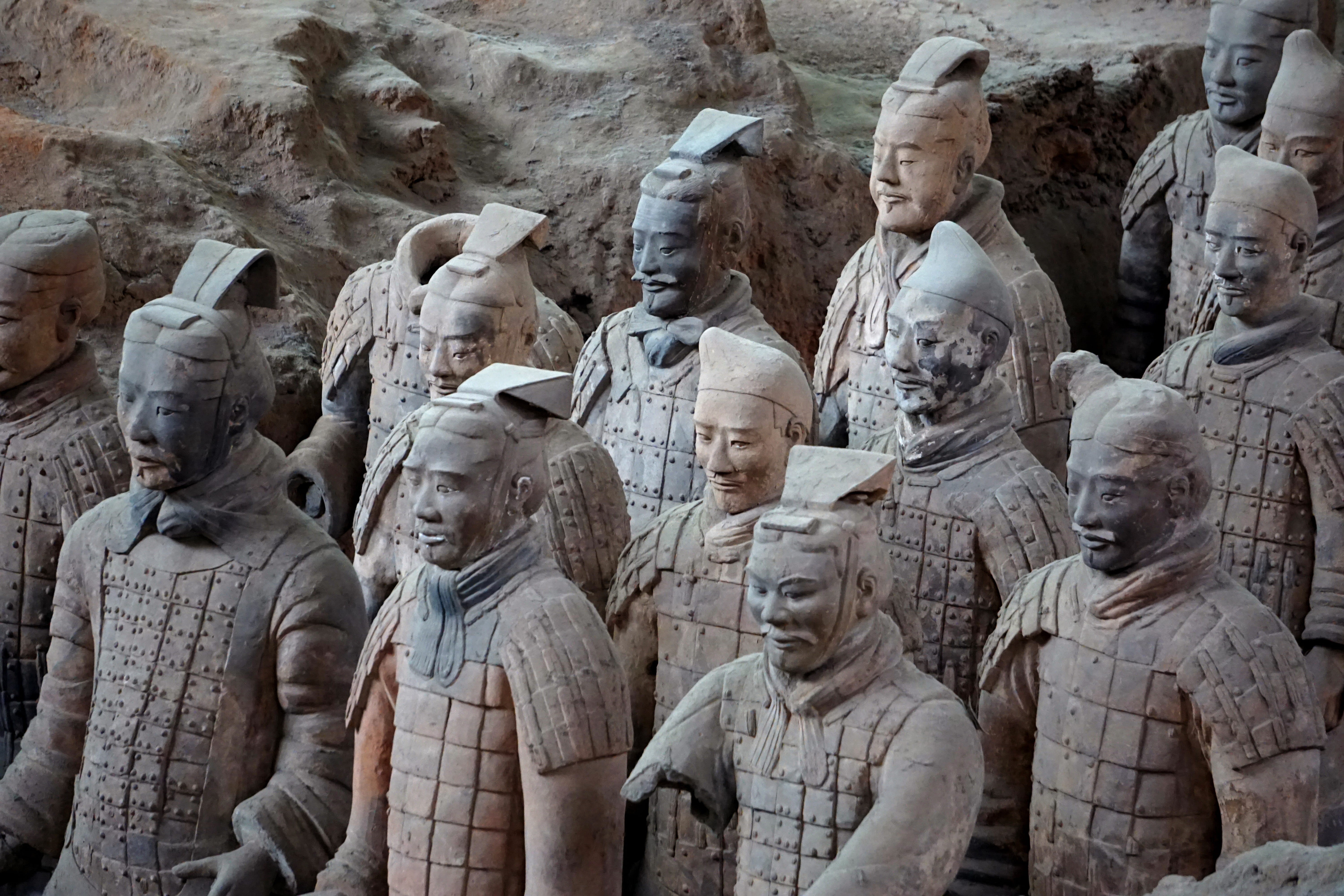carving - craft product, architecture, no people, sculpture, 5K, history, ancient, human representation, terracotta, stone material, xian, travel destinations, HD Wallpaper