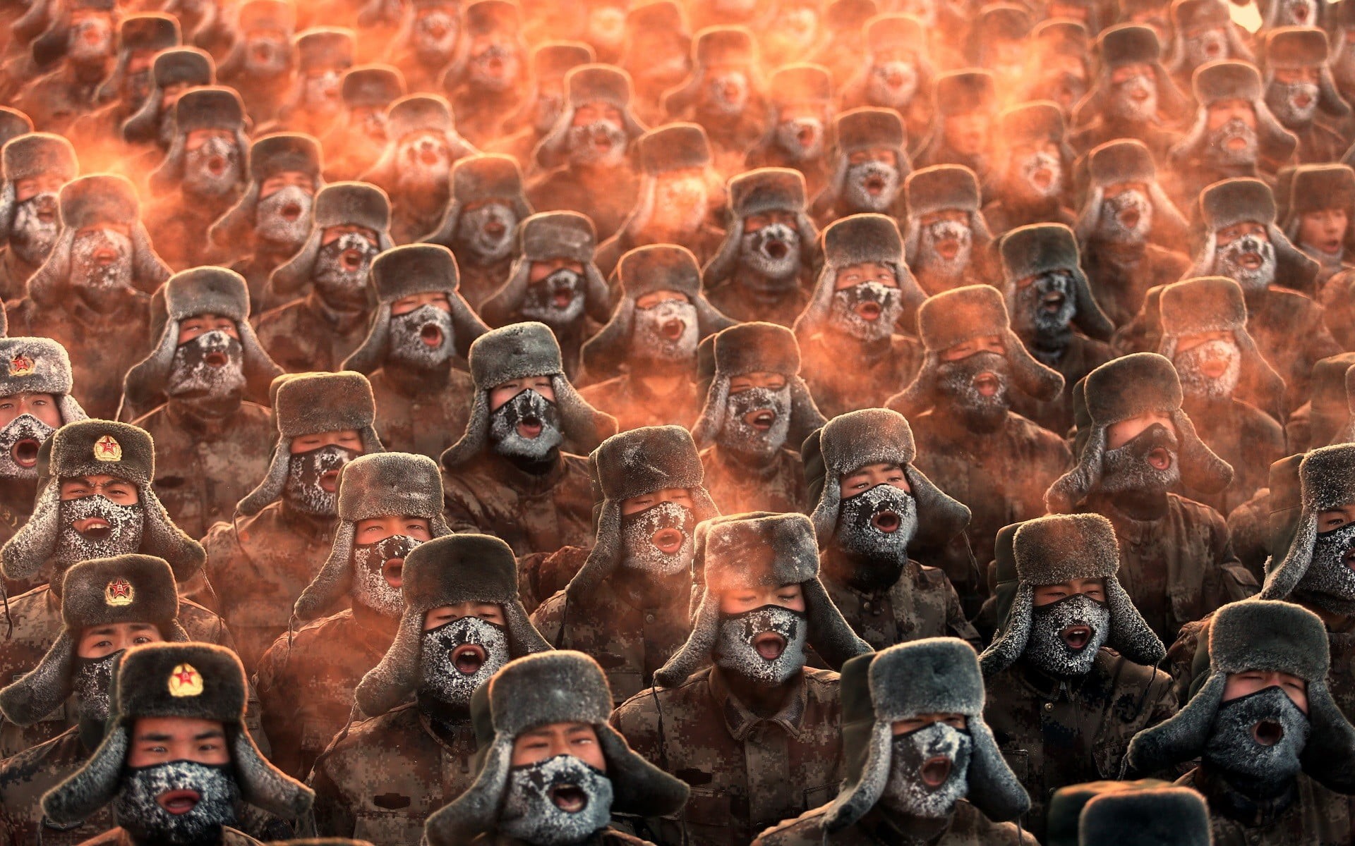 open mouth, outdoors, day, arts culture and entertainment, enjoyment, military, soldiers, lifestyles, history, Asian, dust, togetherness, group of people, HD Wallpaper