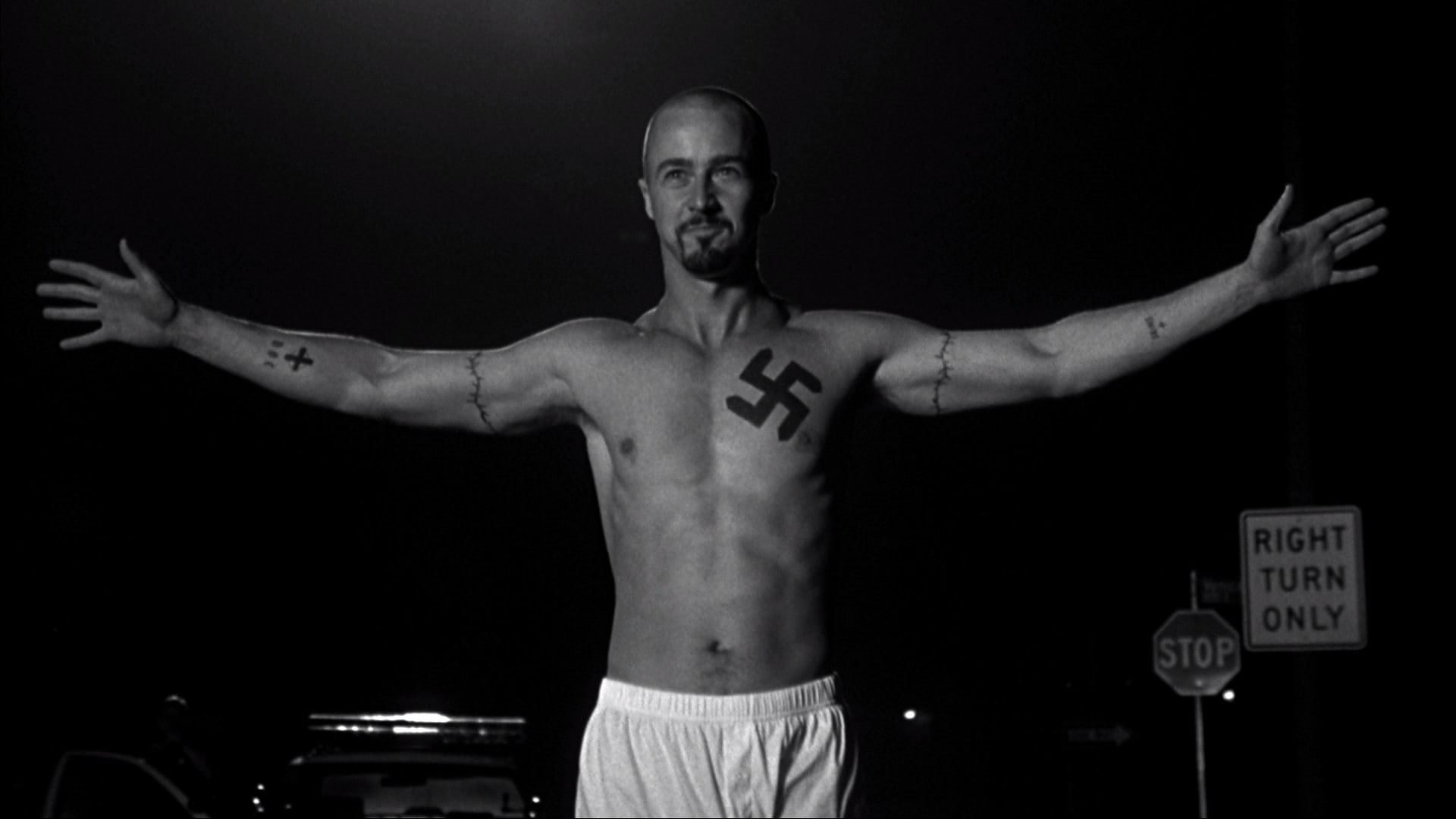 monochrome, norton, edward, hd, art, x, entertainment, american, history, movies, 1080P, Edward Norton, greyscale, HD Wallpaper