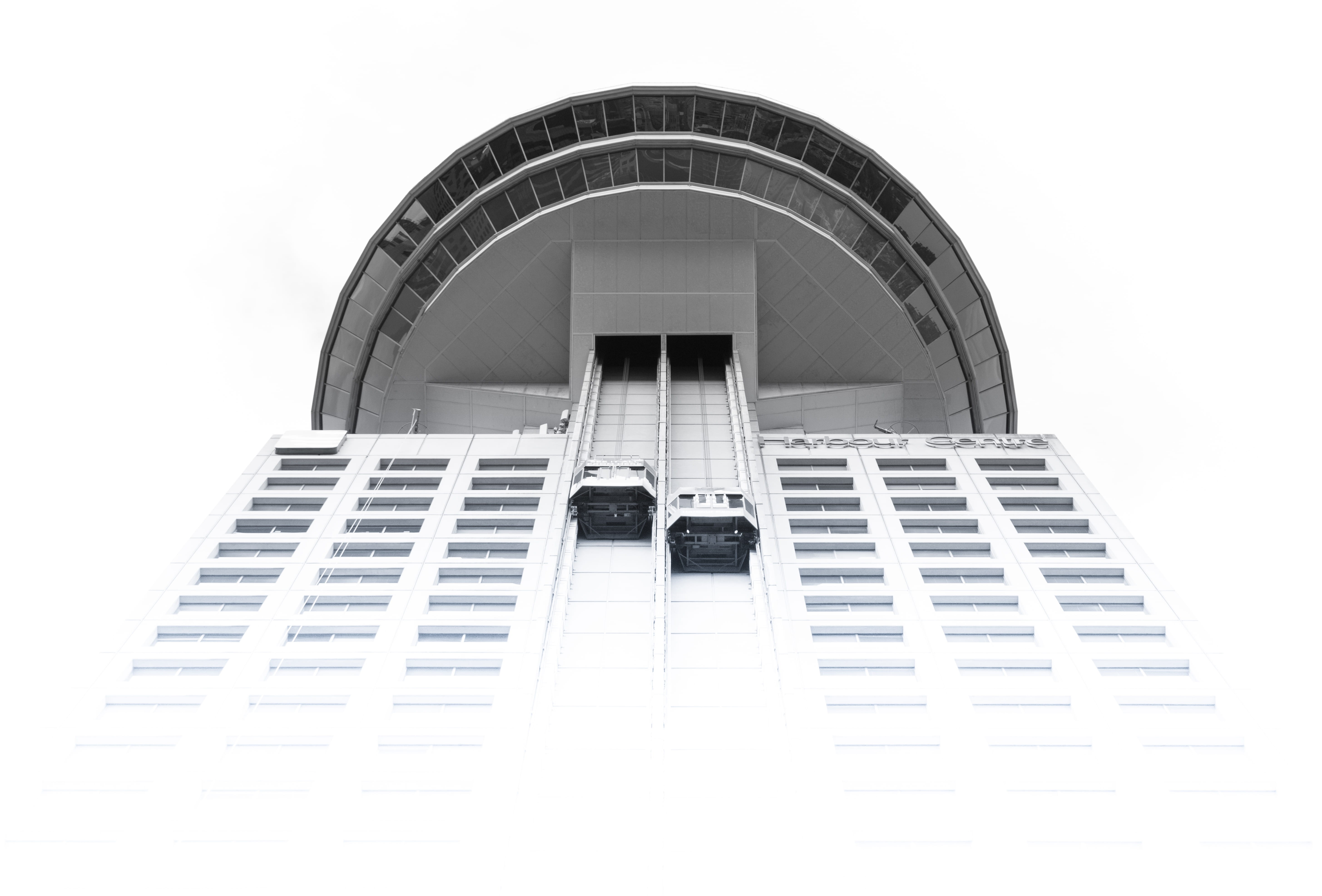 over exposed, day, city, skyscraper, canada, outdoors, heaven, low, mode of transportation, built structure, gray, daytime, bottom view, atop, sky, building exterior, HD Wallpaper