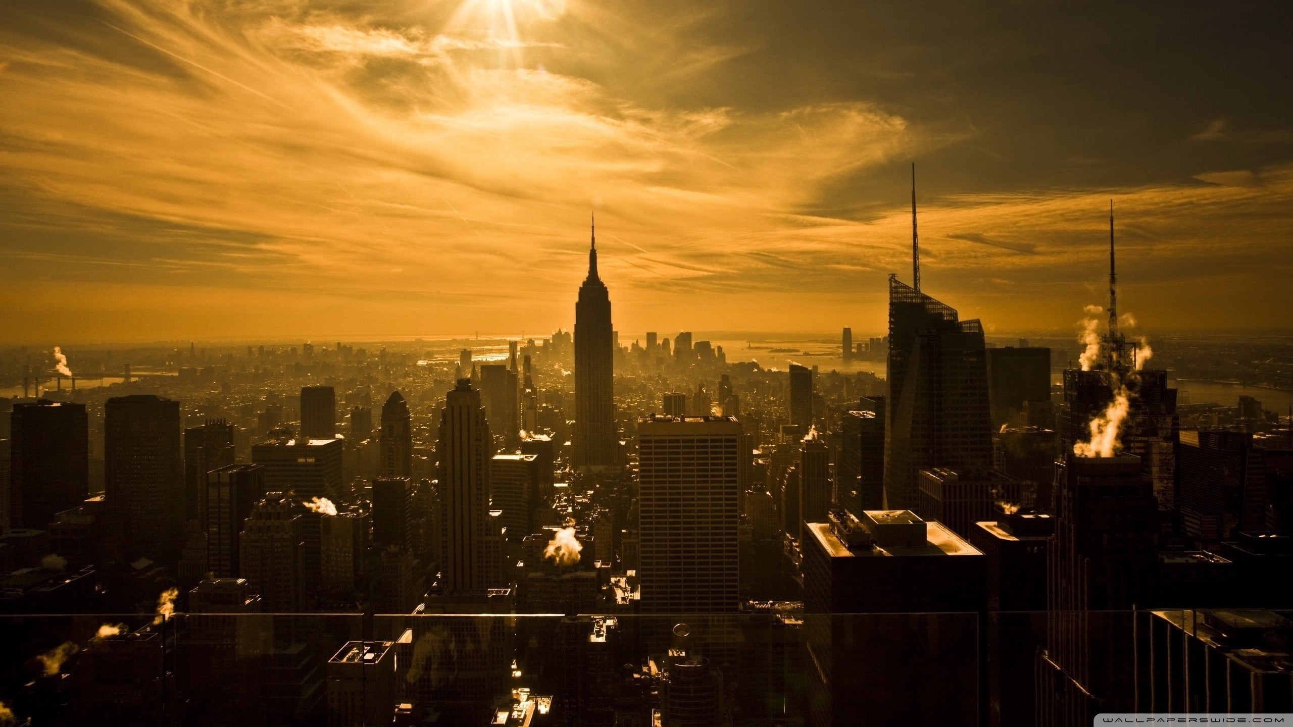 building, sky, travel destinations, cityscape, black, landscape, 2K, nature, office, tall - high, built structure, modern, outdoors, New York City, urban skyline, HD Wallpaper